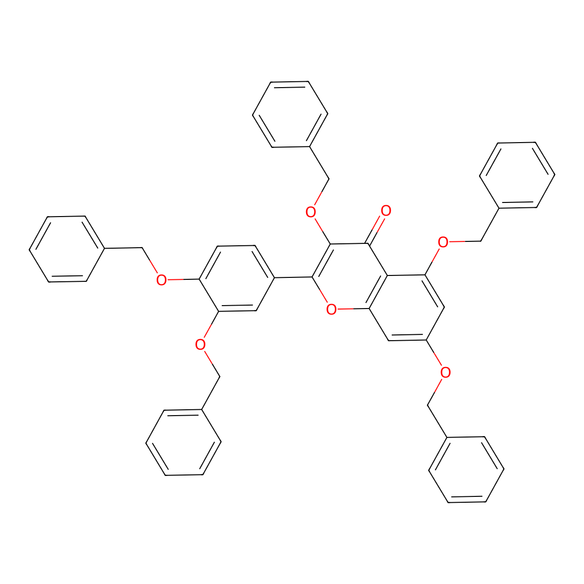 3,3',4',5,7-Pentabenzyloxyflavone molecular structure, CAS 13157-90-9