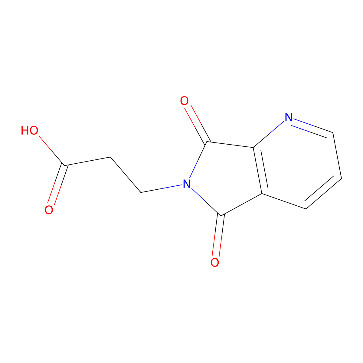 3-(5,7-dioxo-5,7-dihydro-6H-pyrrolo[3,4-b]pyridin-6-yl)propanoic acid molecular structure, CAS 131570-34-8