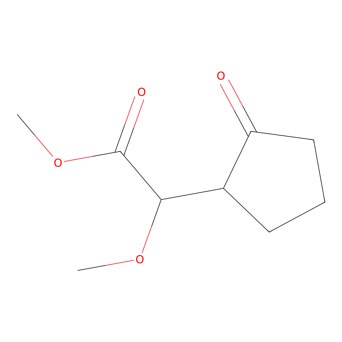 Methyl 2-methoxy-2-(2-oxocyclopentyl)acetate molecular structure, CAS 13158-01-5