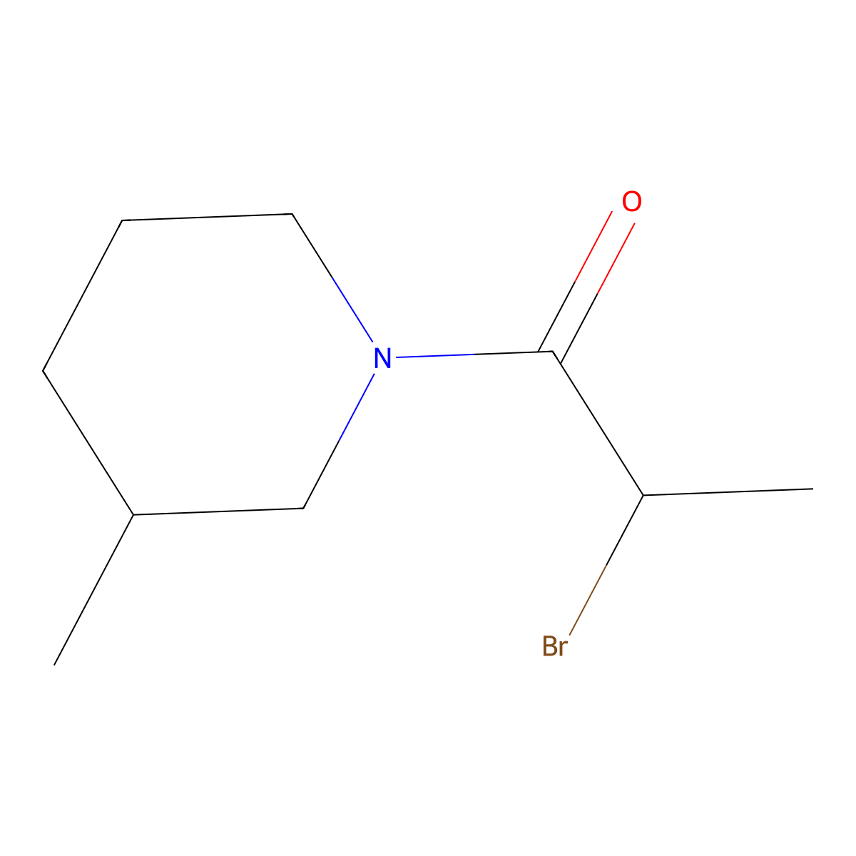 1-(2-Bromopropanoyl)-3-methylpiperidine molecular structure, CAS 131580-54-6