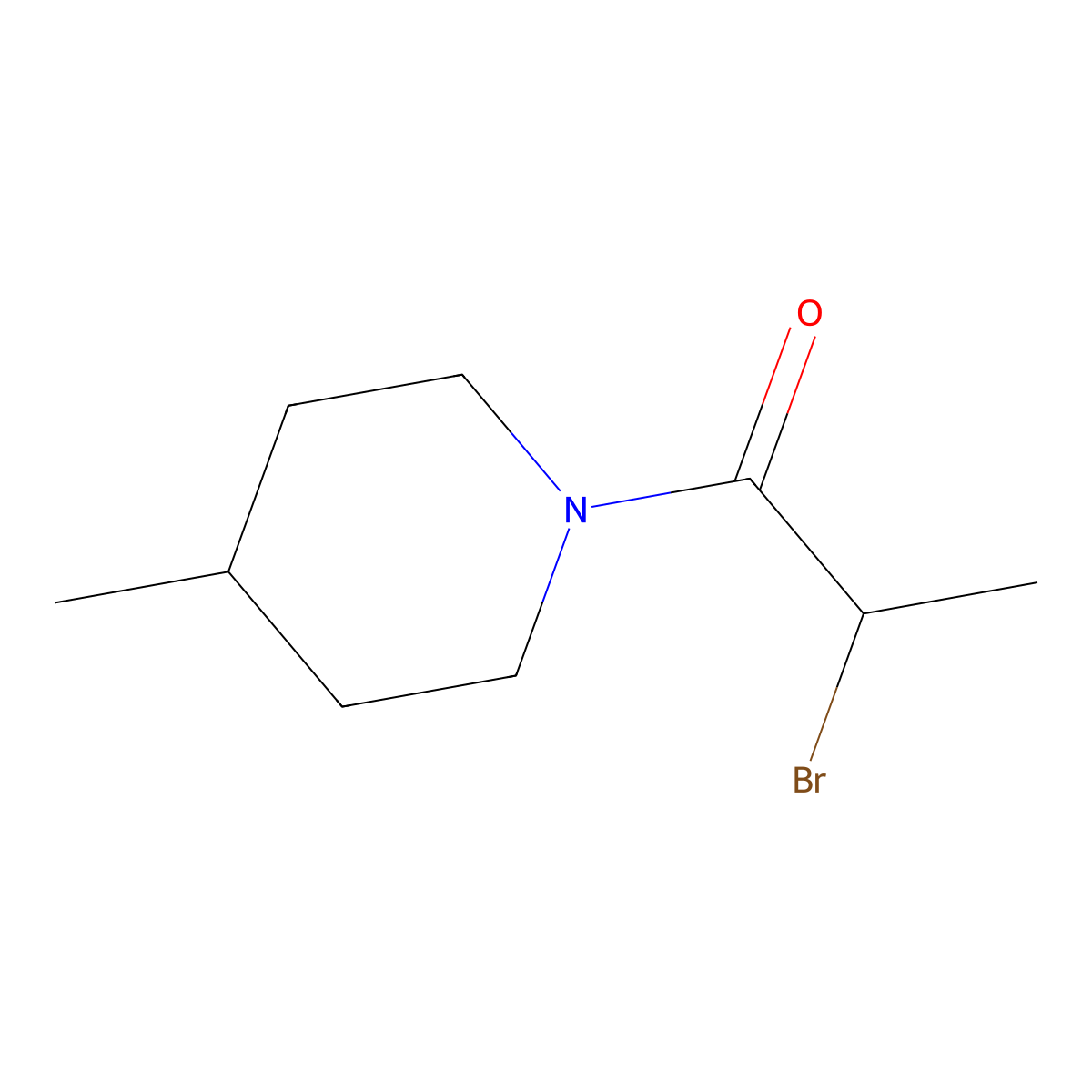 2-Bromo-1-(4-methylpiperidin-1-yl)propan-1-one molecular structure, CAS 131580-55-7