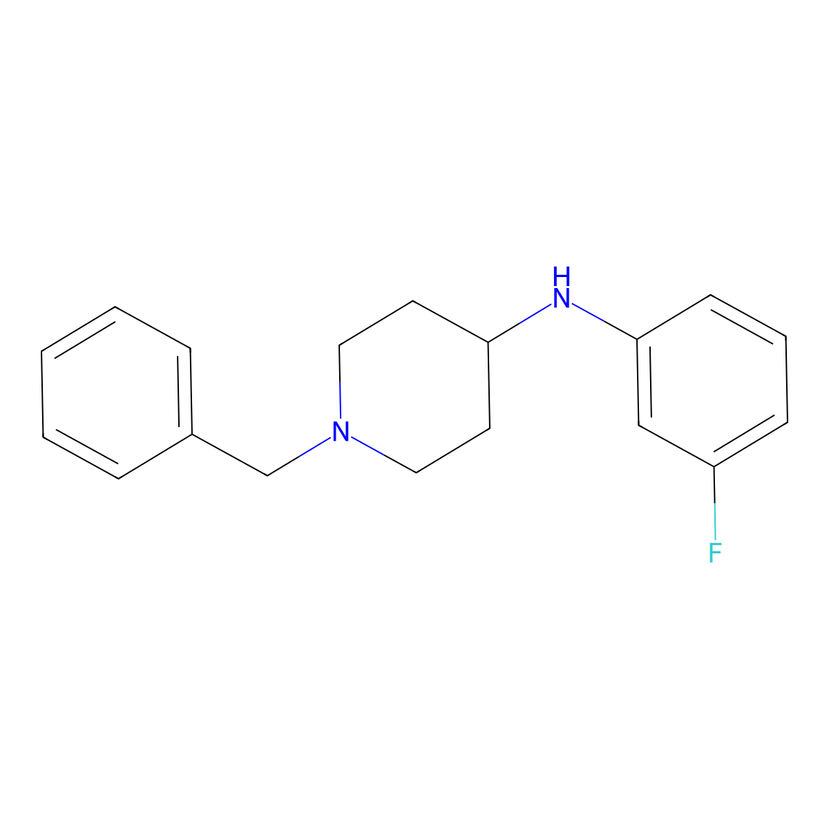 1-benzyl-N-(3-fluorophenyl)piperidin-4-amine molecular structure, CAS 131587-28-5