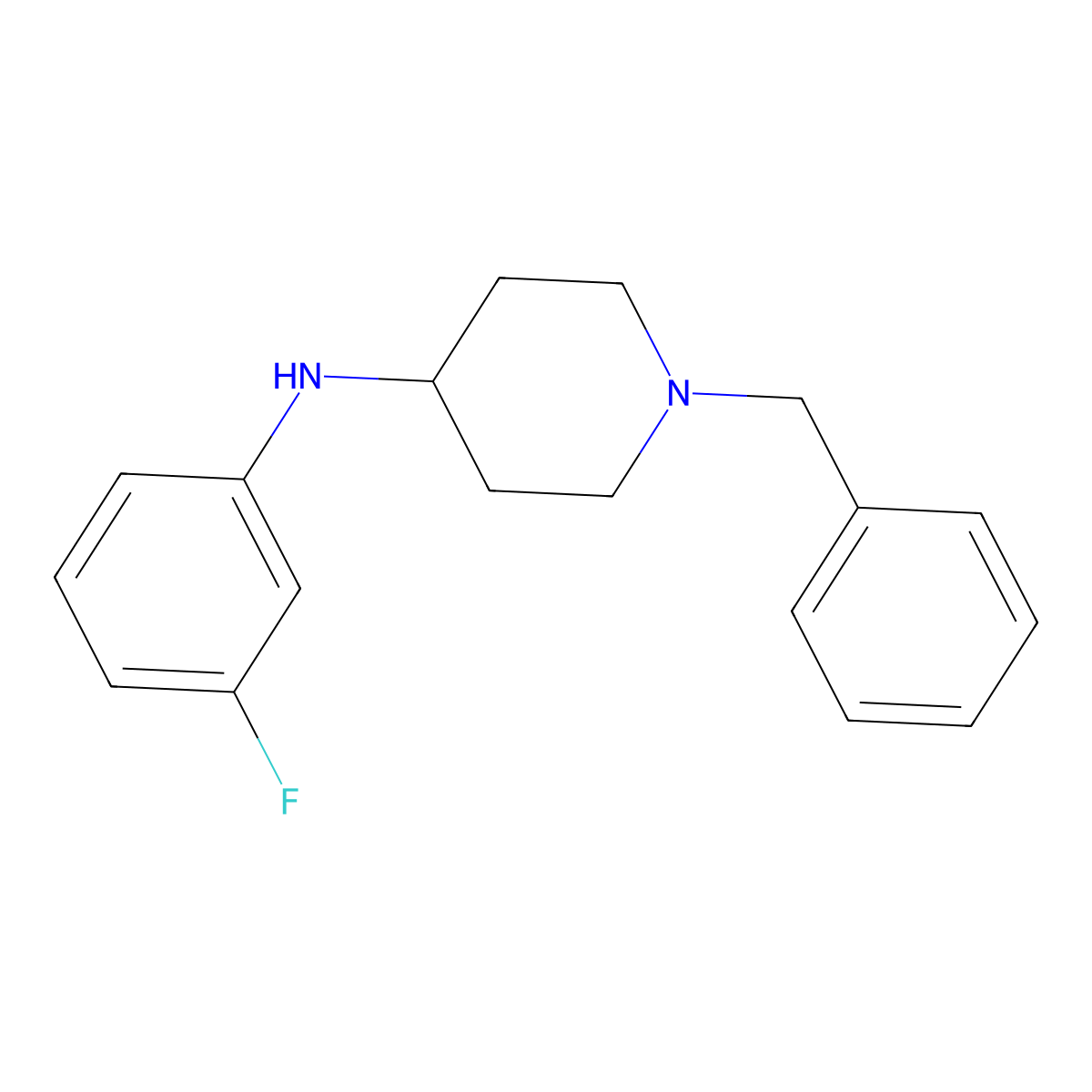 1-benzyl-N-(3-fluorophenyl)piperidin-4-amine molecular structure, CAS 131587-28-5