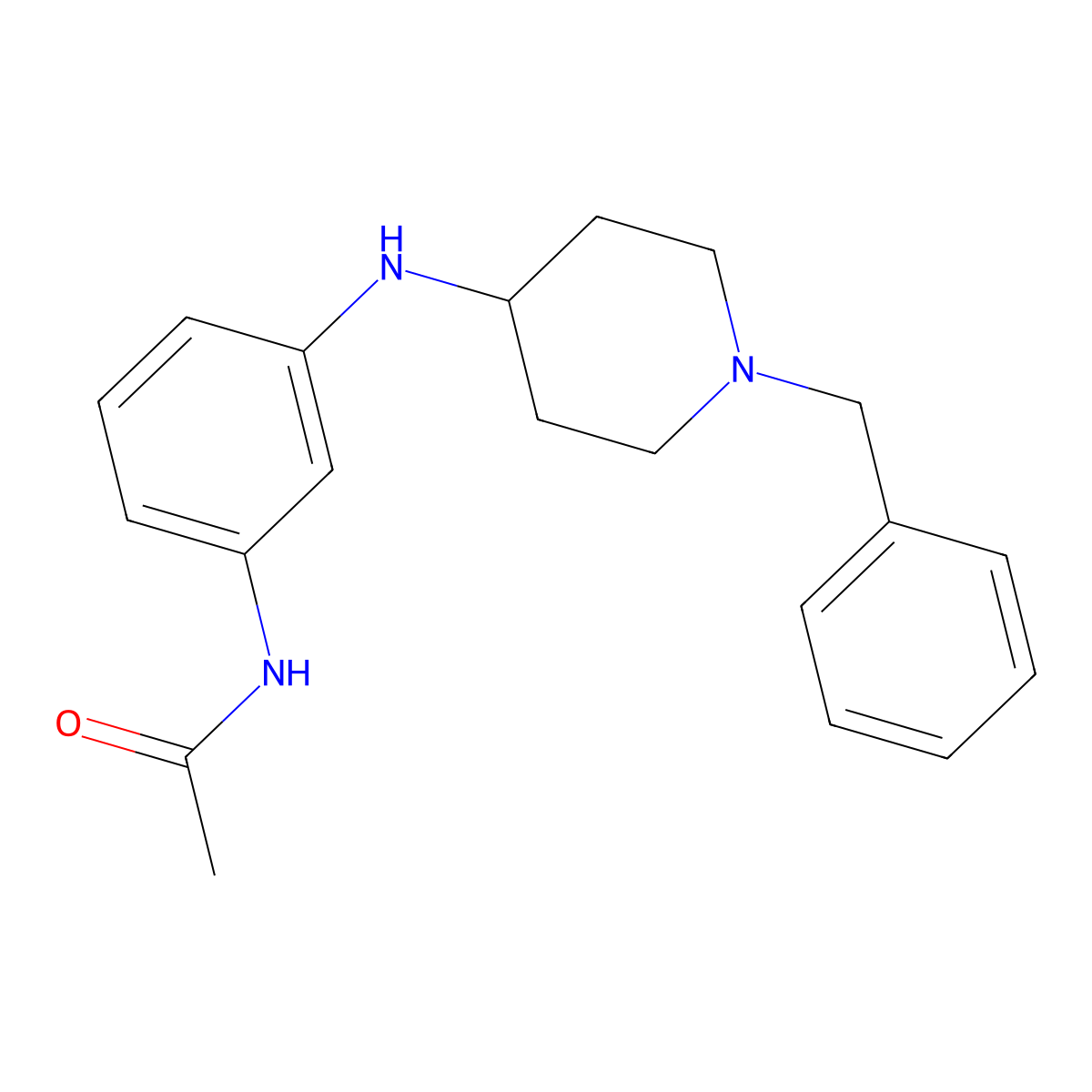 4-(3-Acetylaminophenyl)amino-1-benzylpiperidine molecular structure, CAS 131587-29-6