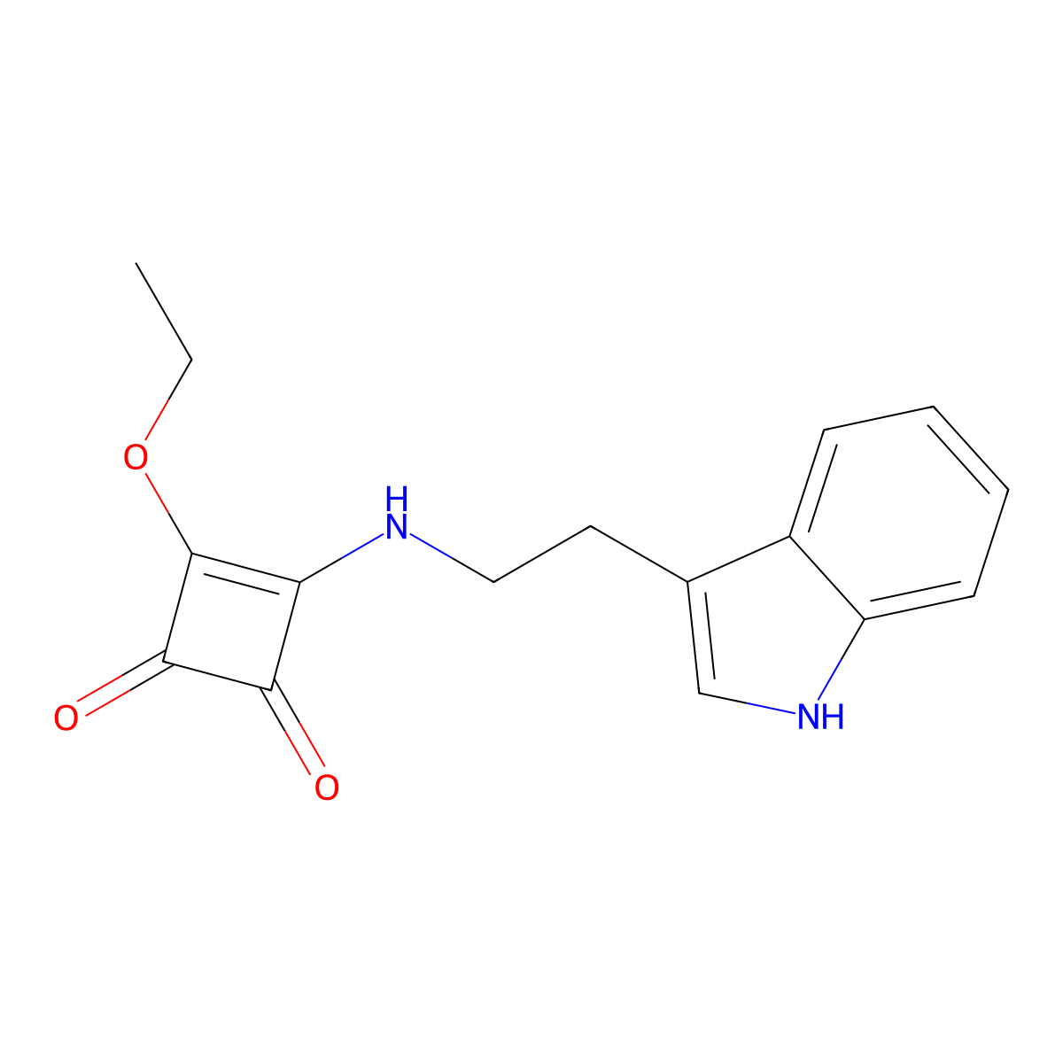 3-ethoxy-4-{[2-(1H-indol-3-yl)ethyl]amino}cyclobut-3-ene-1,2-dione molecular structure, CAS 131589-01-0
