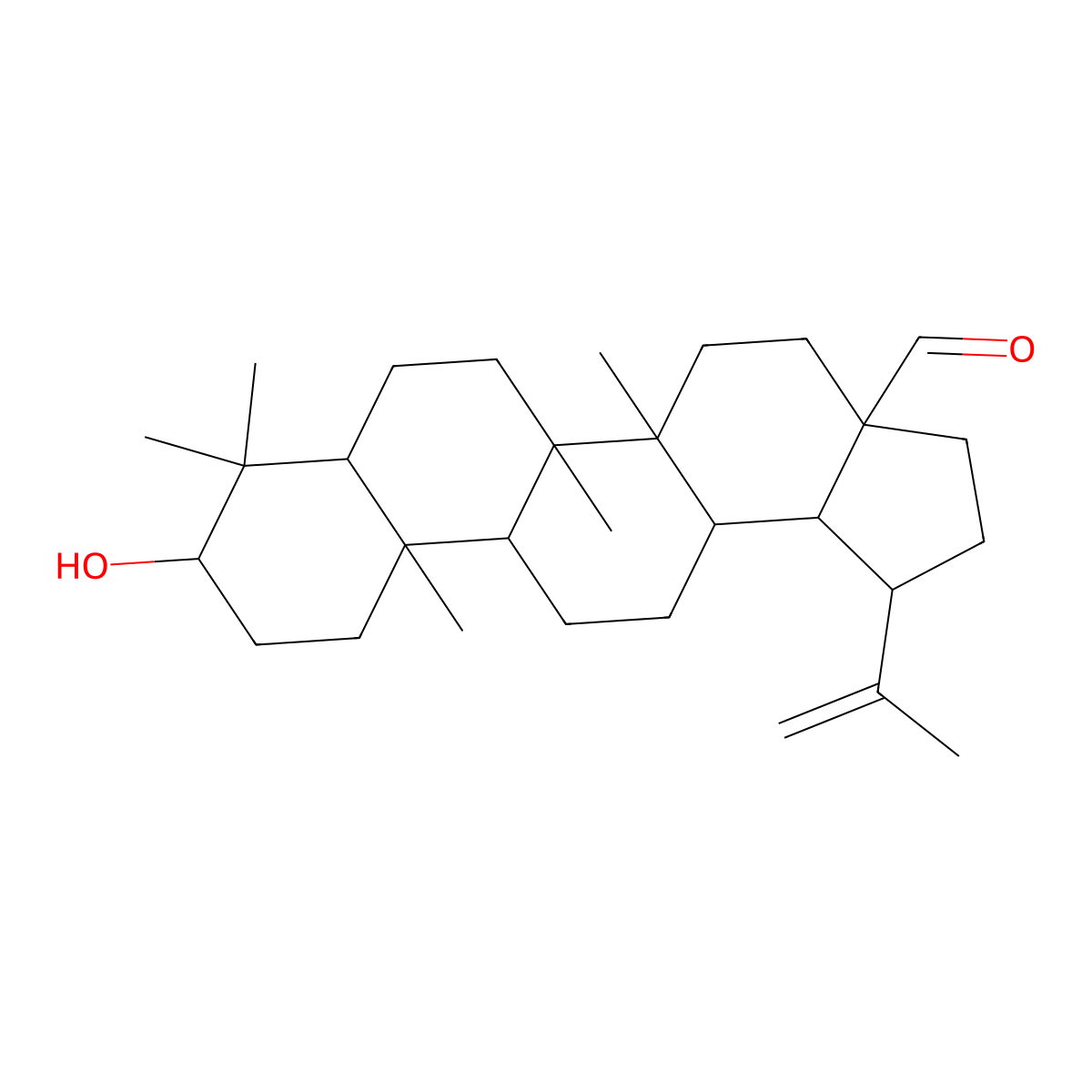 Betulinaldehyde molecular structure, CAS 13159-28-9