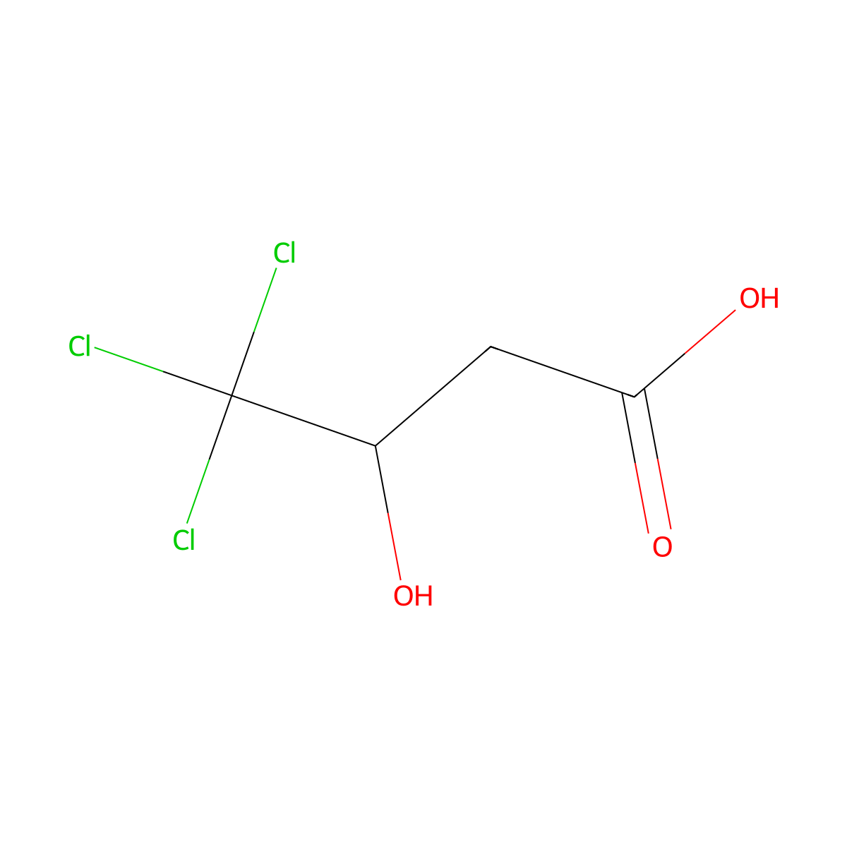 4,4,4-Trichloro-3-hydroxybutanoic acid molecular structure, CAS 13159-46-1
