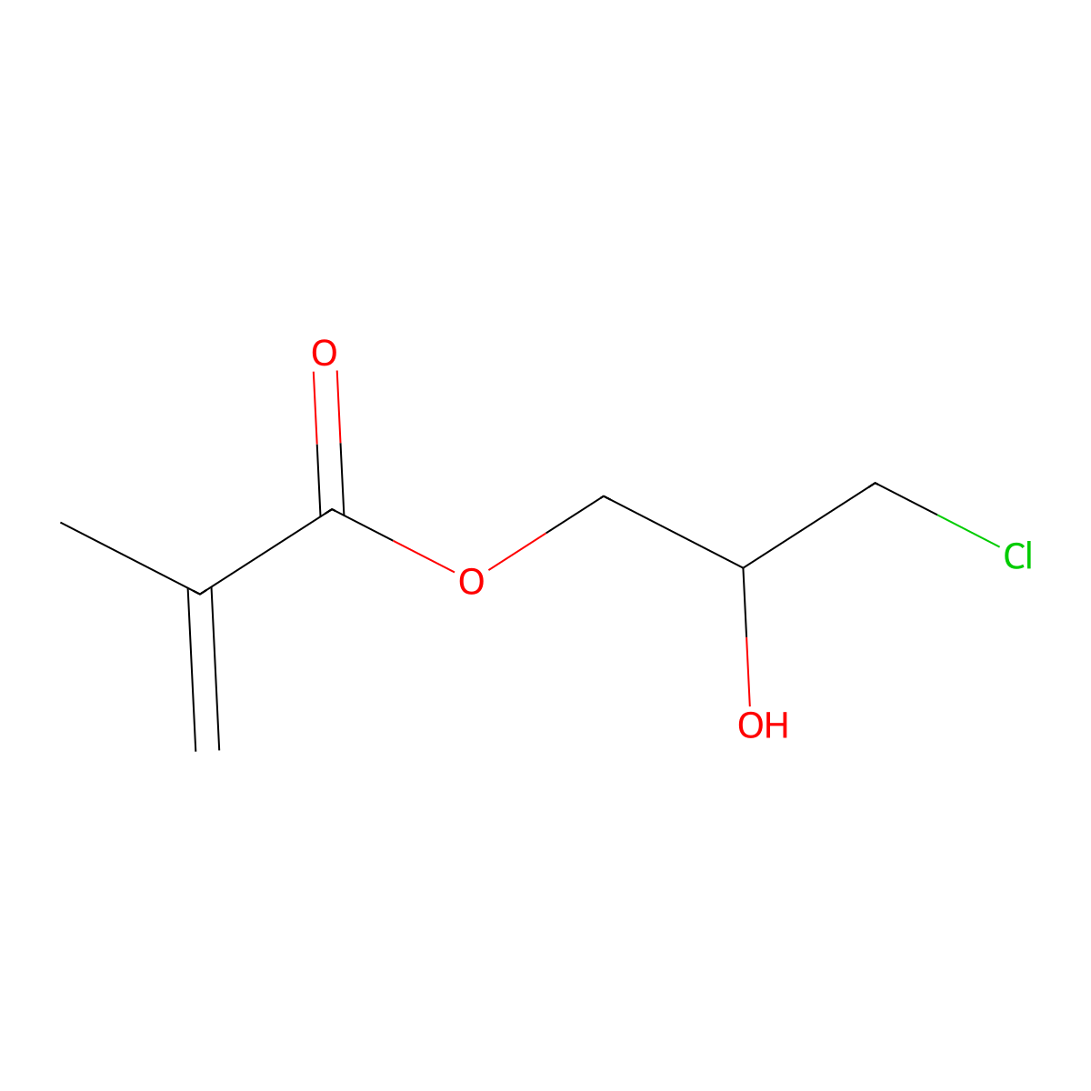 3-Chloro-2-hydroxypropylmethacrylate molecular structure, CAS 13159-52-9