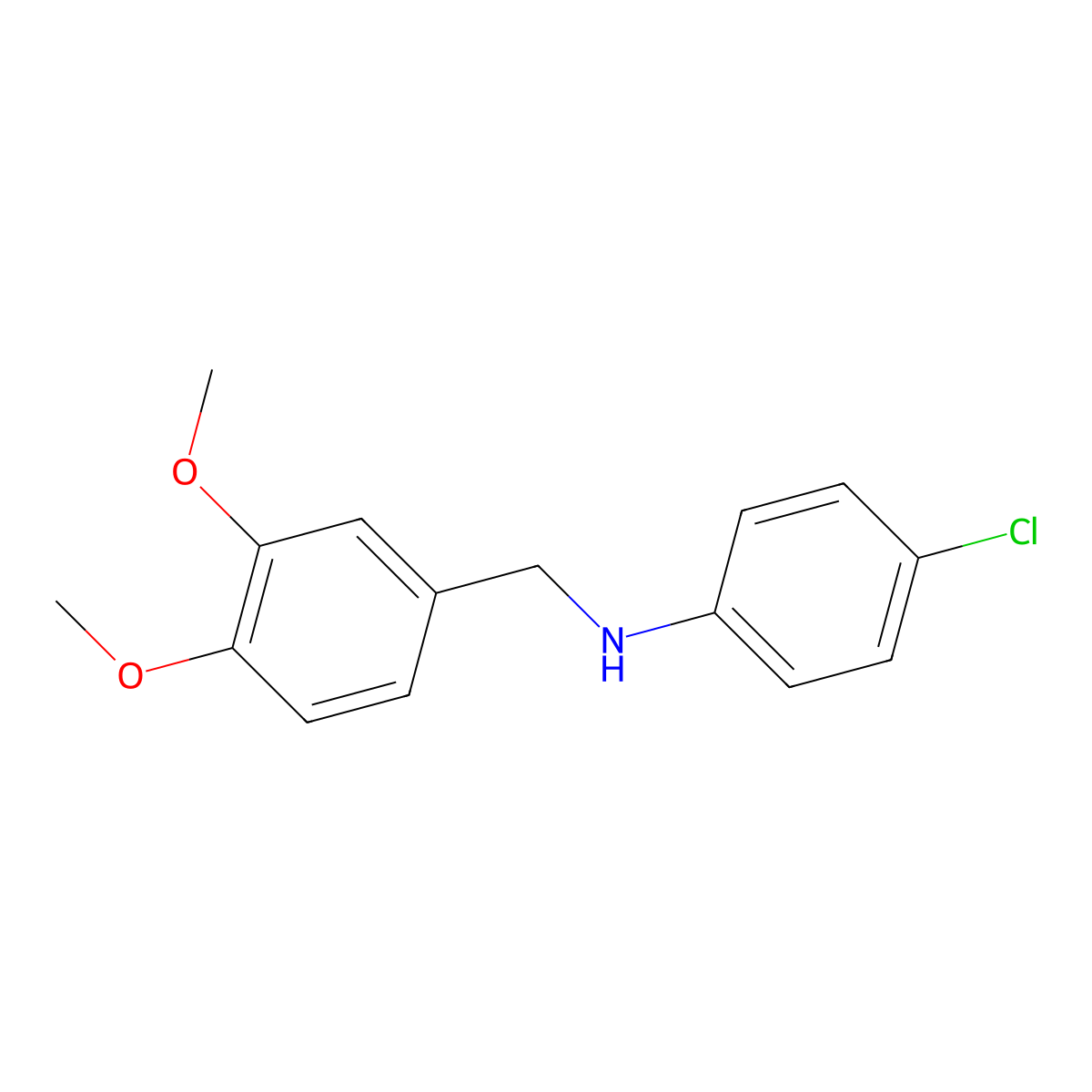 N-(4-Chlorophenyl)-3,4-dimethoxybenzylamine molecular structure, CAS 13159-76-7