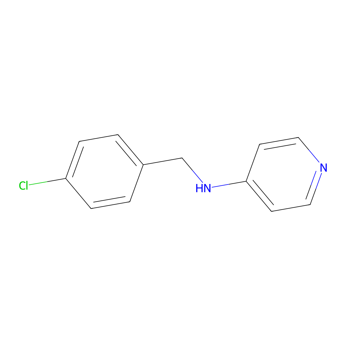 N-[(4-chlorophenyl)methyl]pyridin-4-amine molecular structure, CAS 13159-80-3