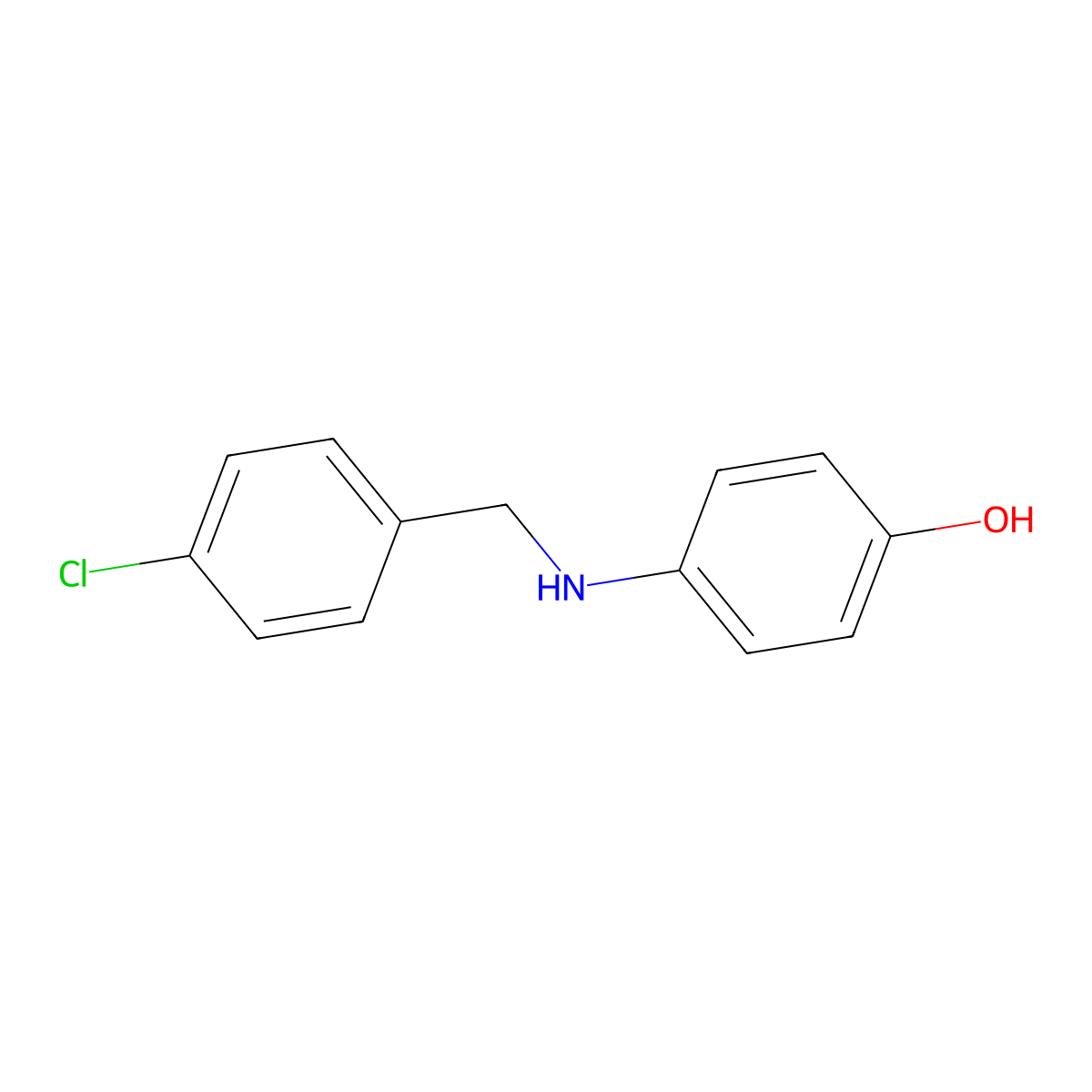 4-[(4-Chlorobenzyl)amino]phenol molecular structure, CAS 13159-83-6
