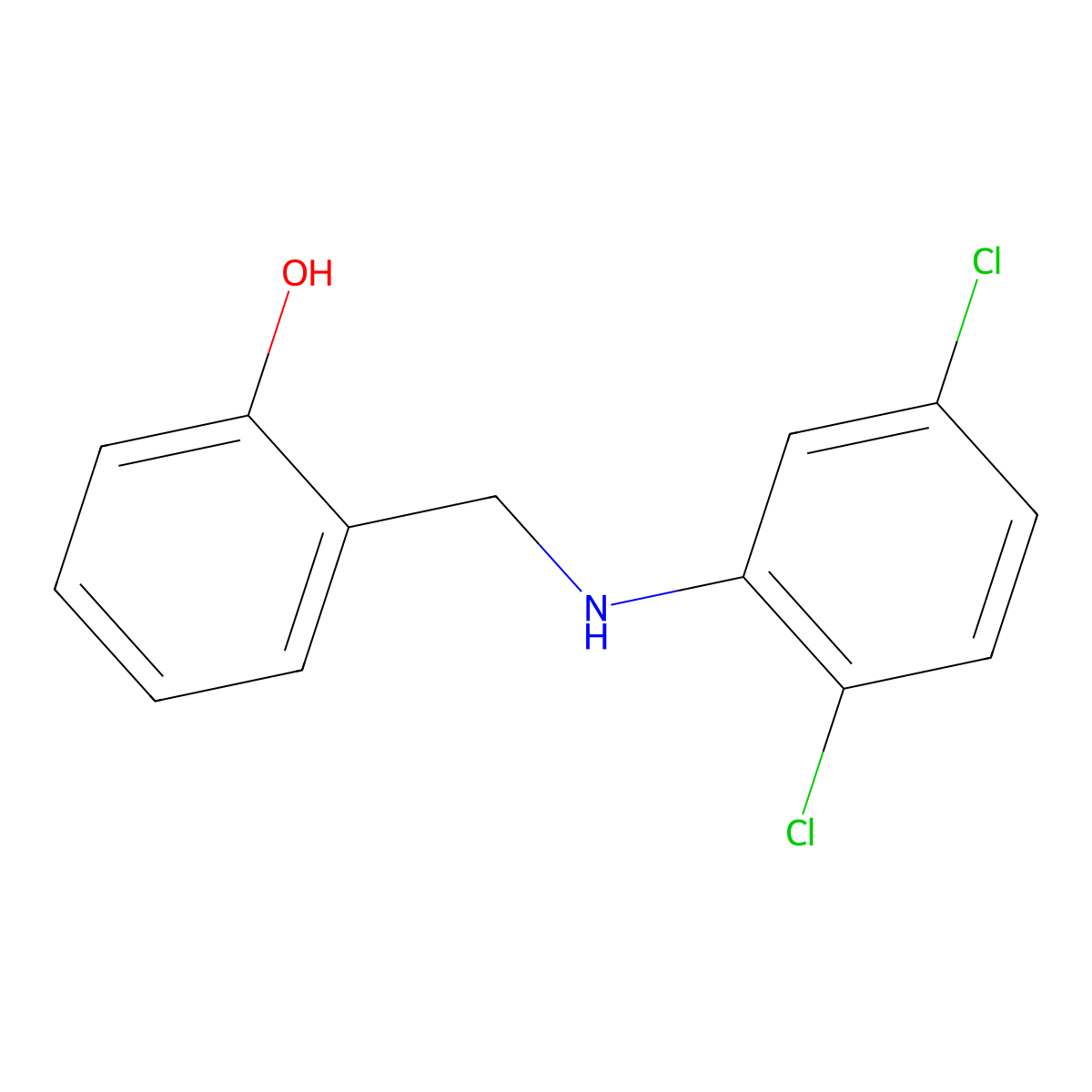 2-{[(2,5-Dichlorophenyl)amino]methyl}phenol molecular structure, CAS 13159-87-0