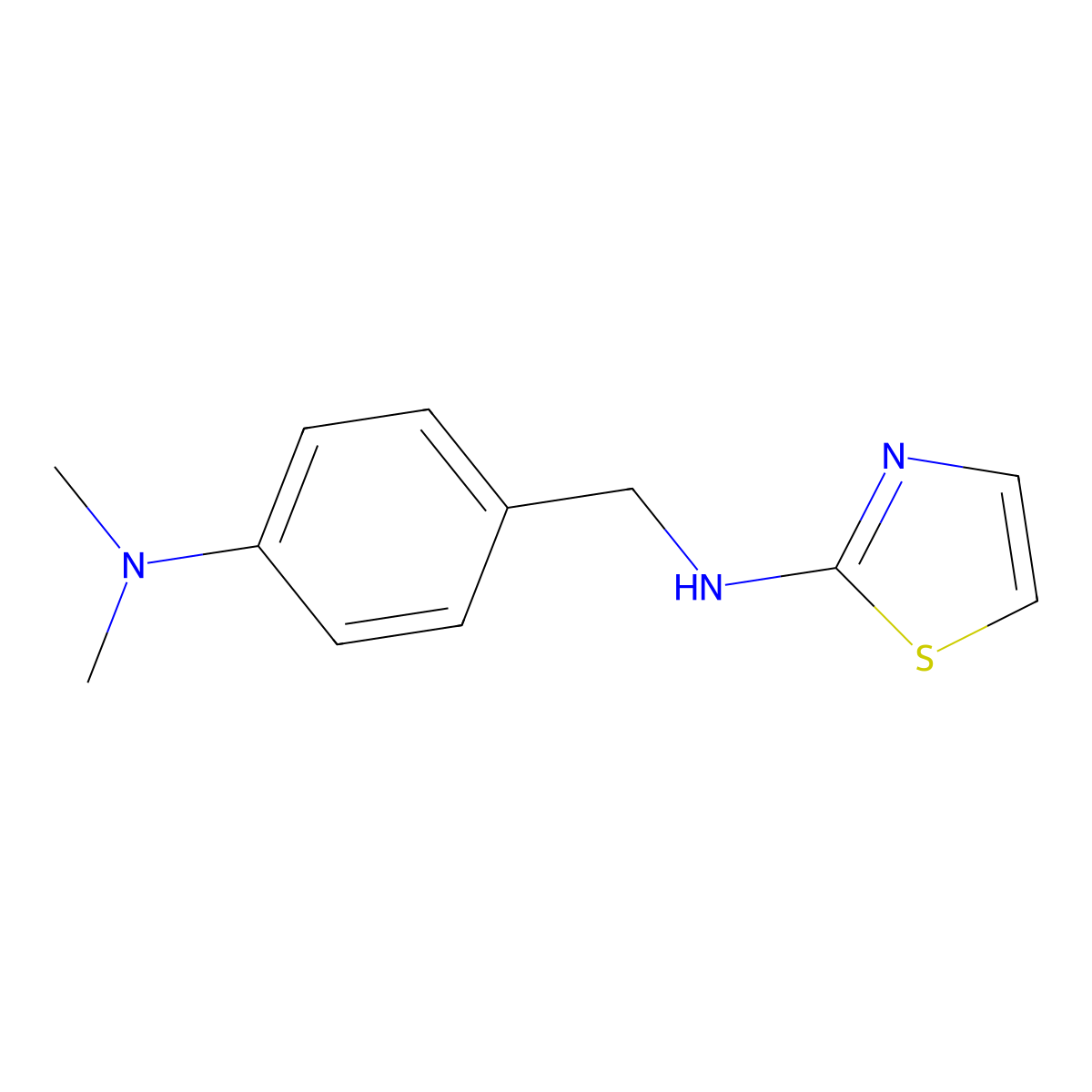 (4-Dimethylamino-benzyl)-thiazol-2-yl-amine molecular structure, CAS 13159-95-0