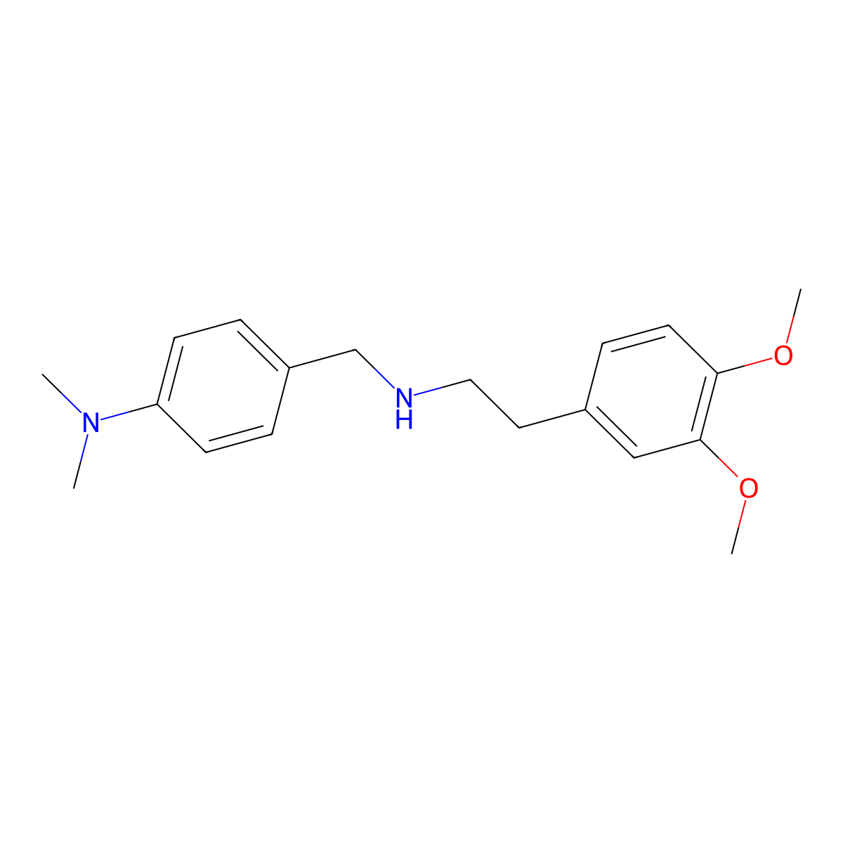 4-({[2-(3,4-dimethoxyphenyl)ethyl]amino}methyl)-N,N-dimethylaniline molecular structure, CAS 13159-97-2