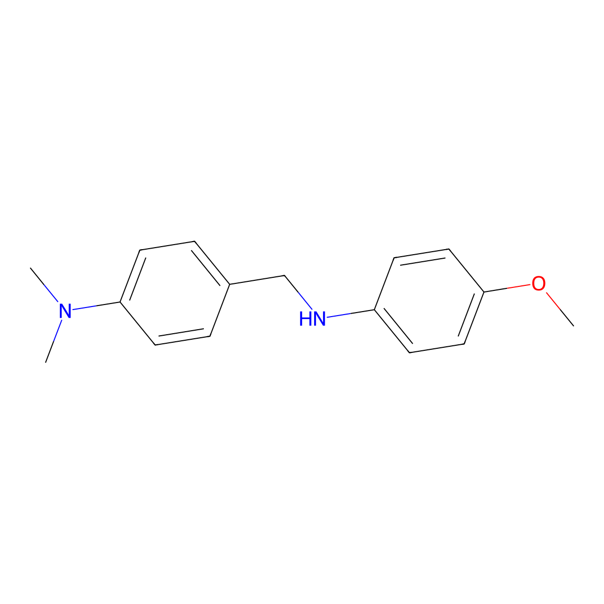 4-(((4-Methoxyphenyl)amino)methyl)-N,N-dimethylaniline molecular structure, CAS 13159-99-4