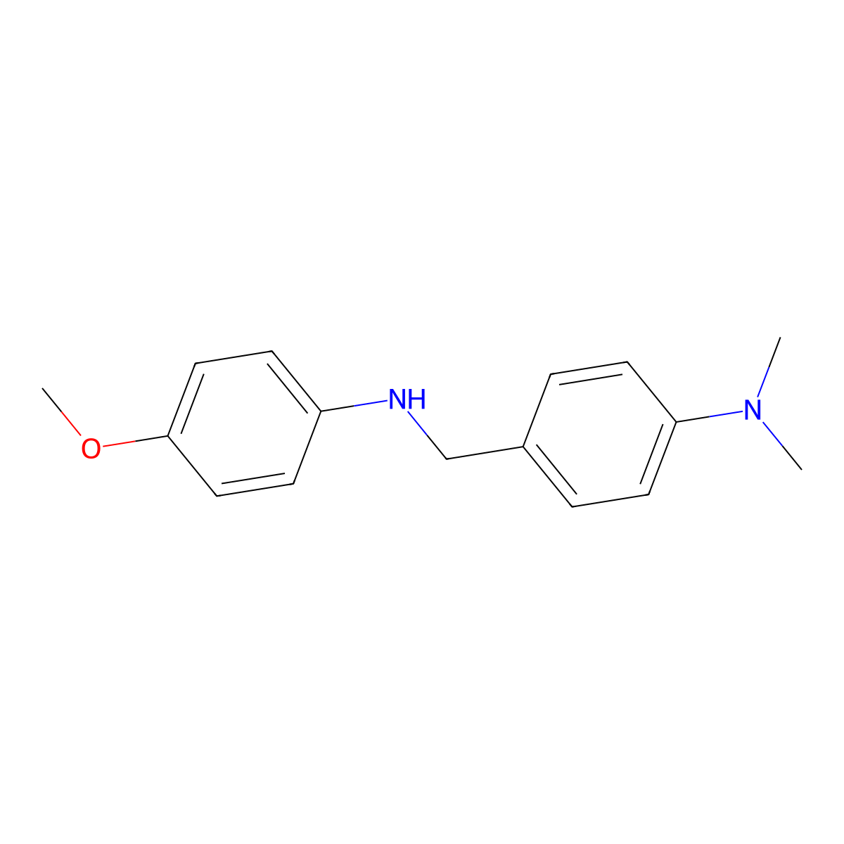 4-(((4-Methoxyphenyl)amino)methyl)-N,N-dimethylaniline molecular structure, CAS 13159-99-4