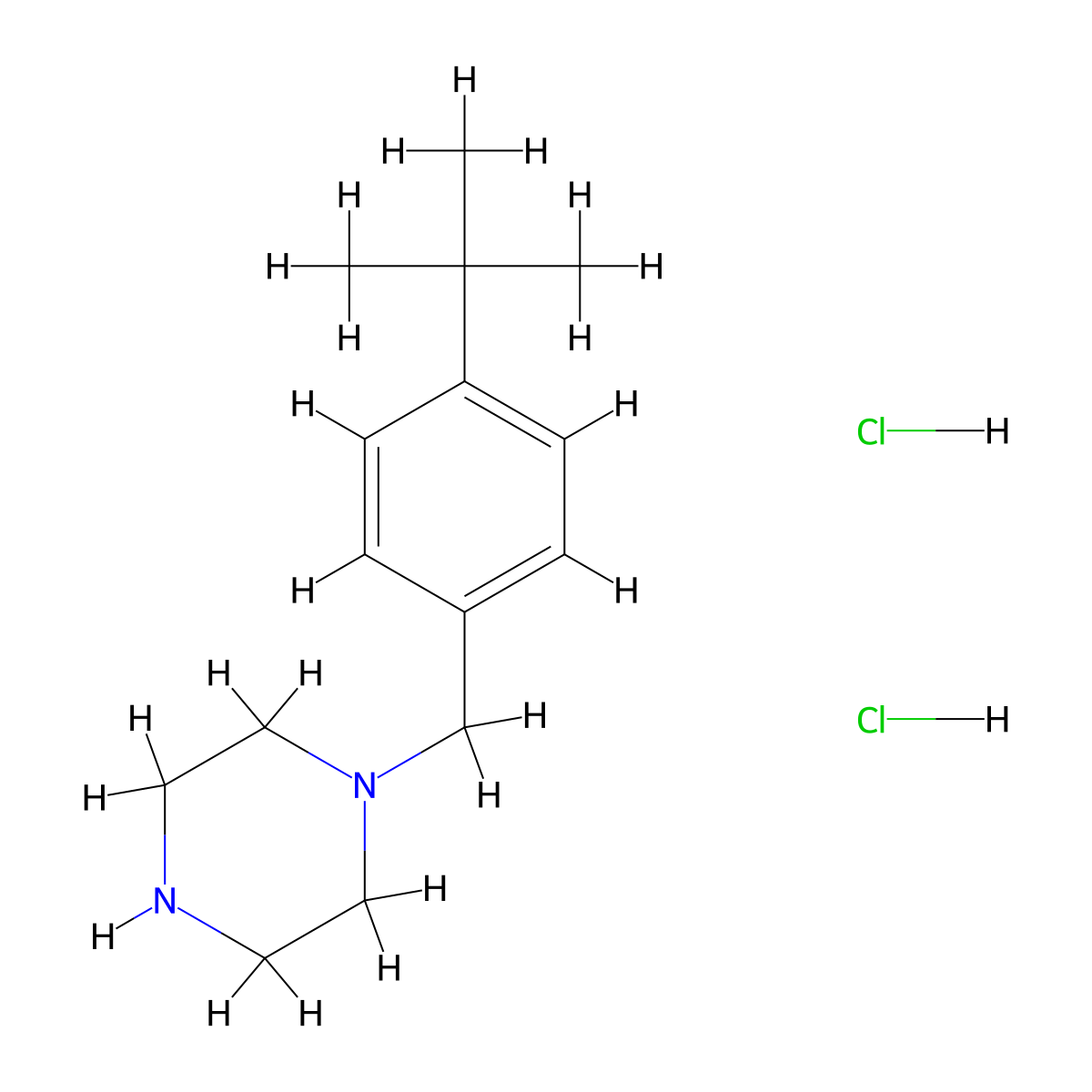 1-[(4-Tert-butylphenyl)methyl]piperazine dihydrochloride molecular structure, CAS 131591-42-9