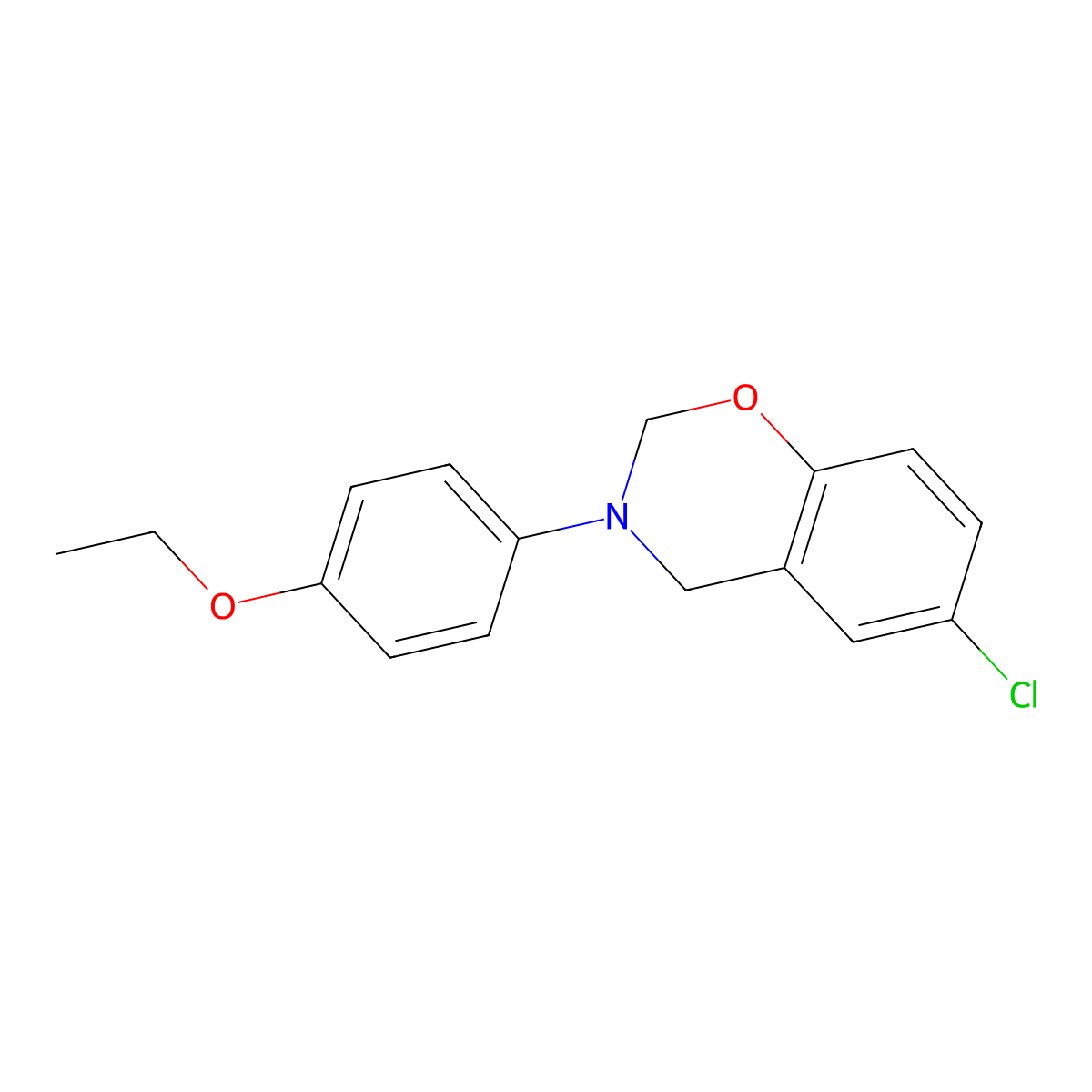 6-Chloro-3-(4-ethoxyphenyl)-2,4-dihydro-1,3-benzoxazine molecular structure, CAS 131591-53-2