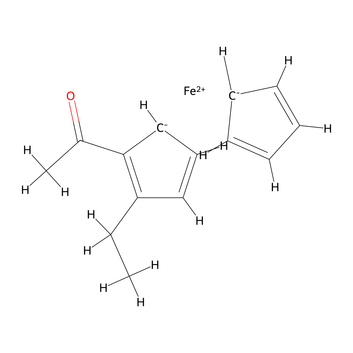 1-Acetyl-2-ethylferrocene molecular structure, CAS 1316-97-8