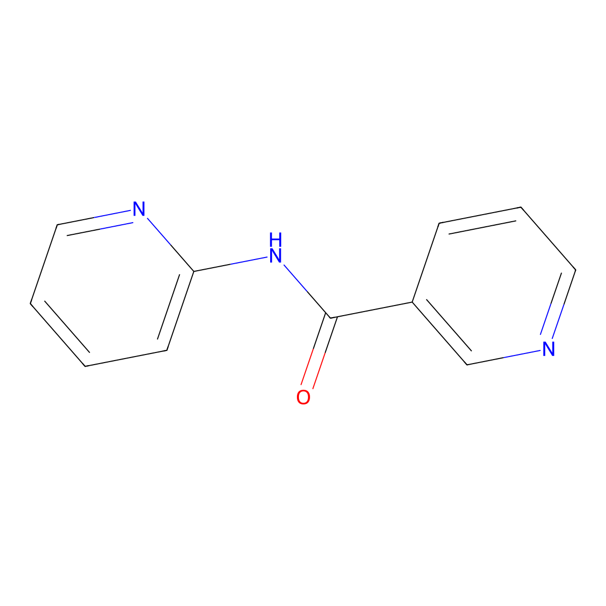 N-2-Pyridinyl-3-pyridinecarboxamide molecular structure, CAS 13160-07-1
