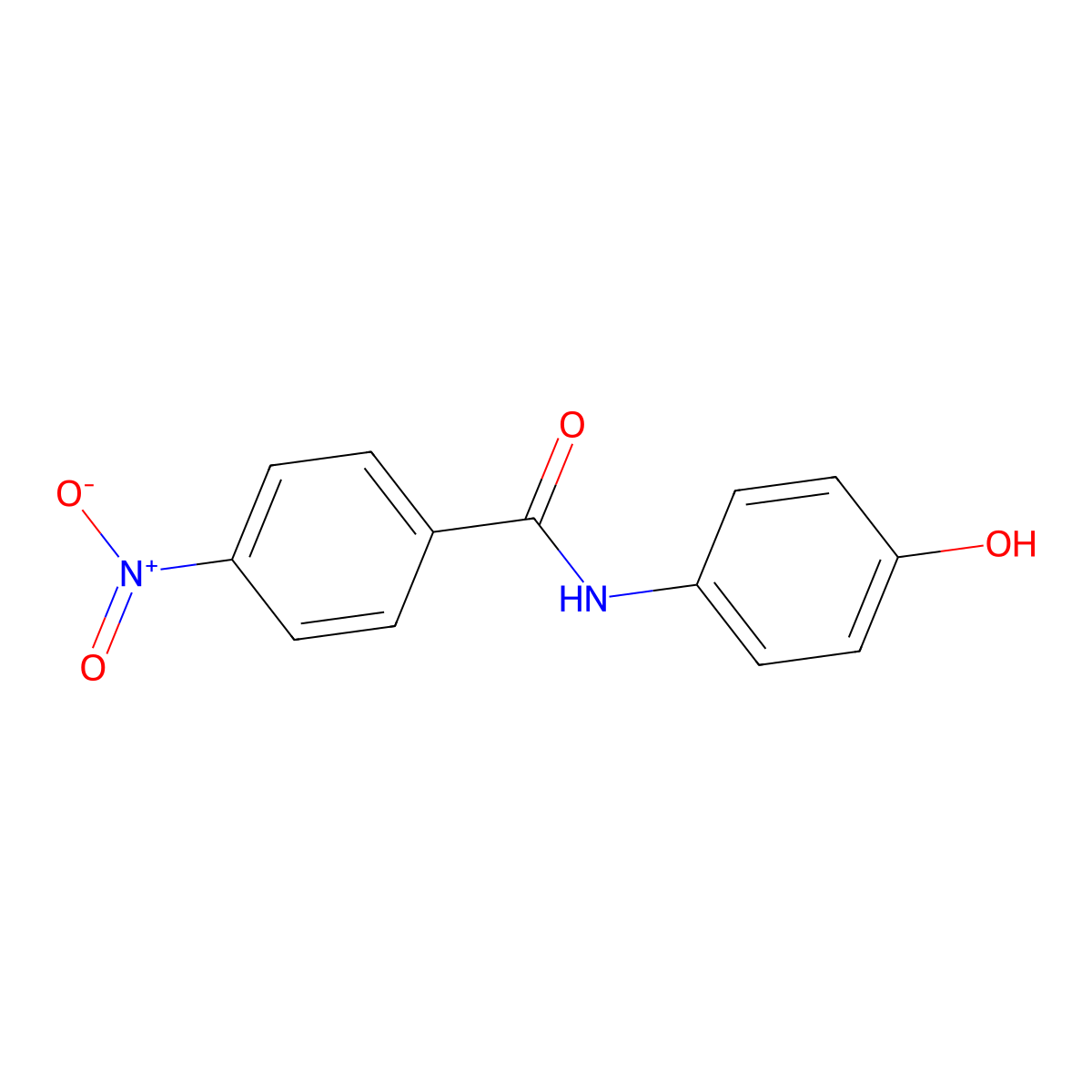 N-(4-hydroxyphenyl)-4-nitrobenzamide molecular structure, CAS 13160-56-0