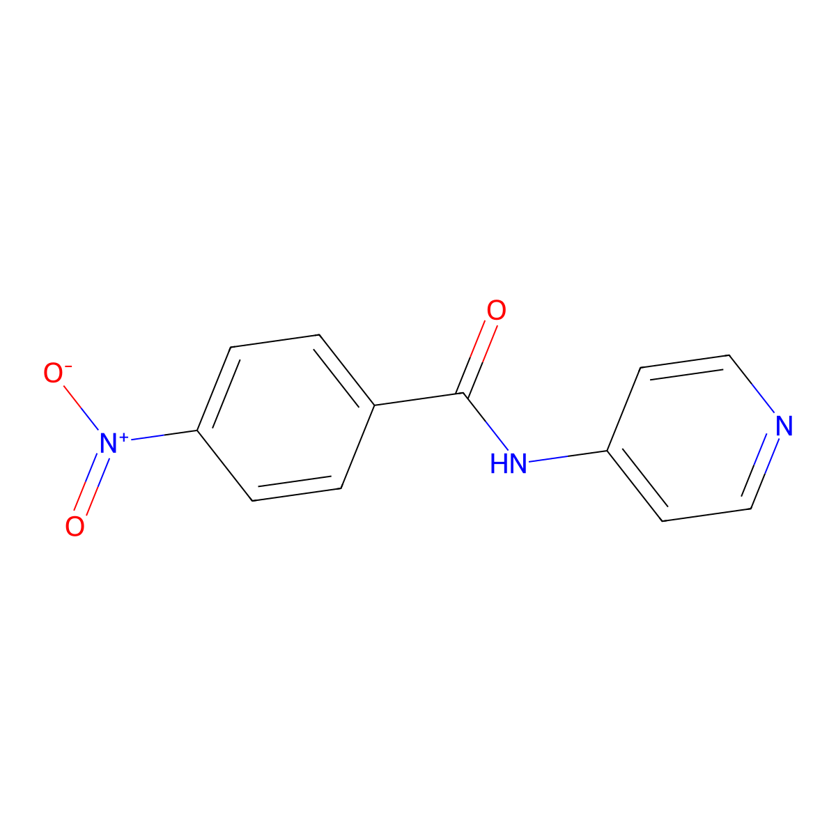 Pyridine, 4-(p-nitrobenzamido)- molecular structure, CAS 13160-58-2