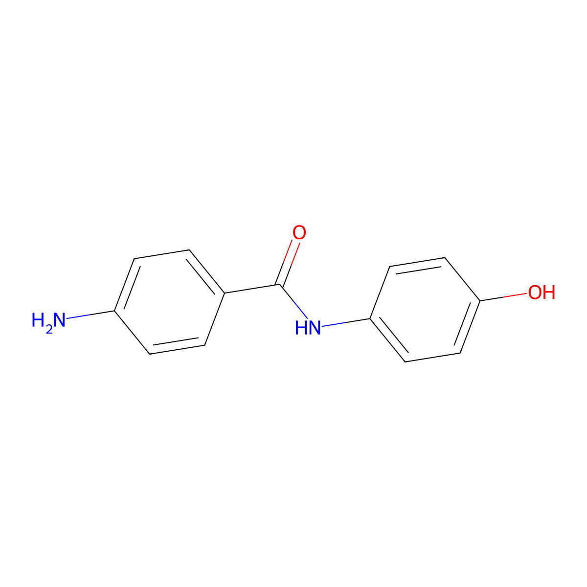 4-amino-N-(4-hydroxyphenyl)benzamide molecular structure, CAS 13160-60-6
