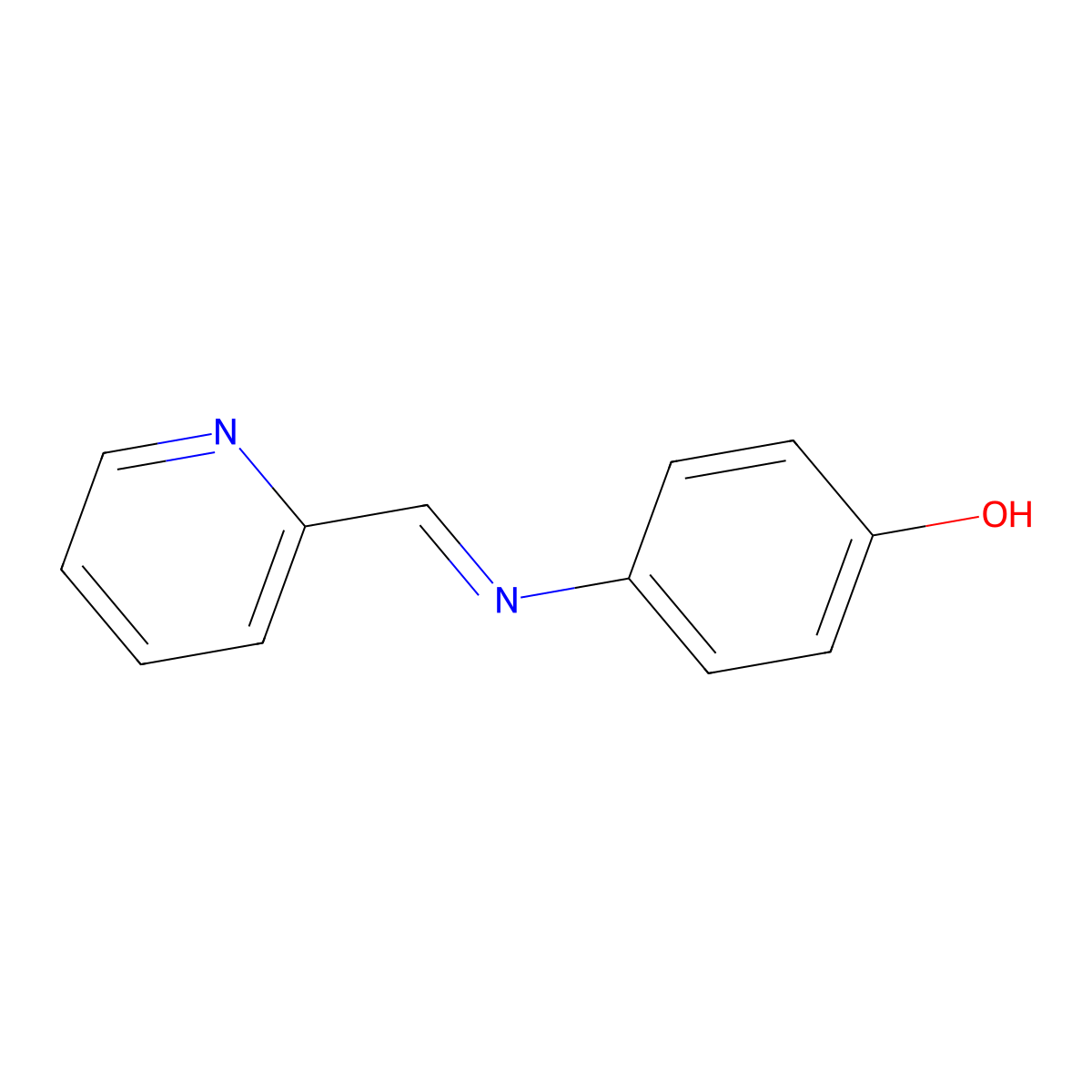 Phenol, p-[(2-pyridylmethylene)amino]- molecular structure, CAS 13160-68-4
