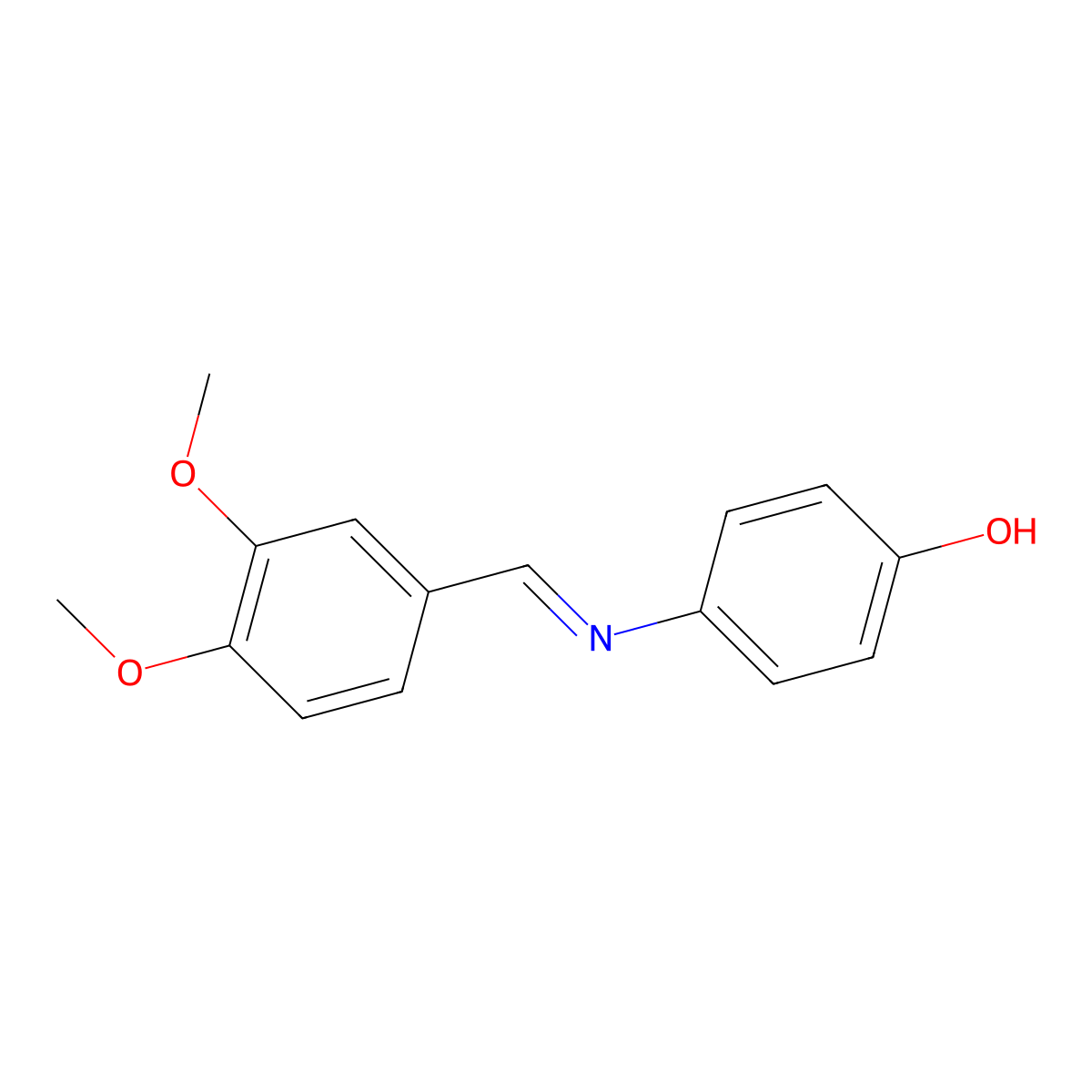Phenol, 4-[[(3,4-dimethoxyphenyl)methylene]amino]- molecular structure, CAS 13160-77-5