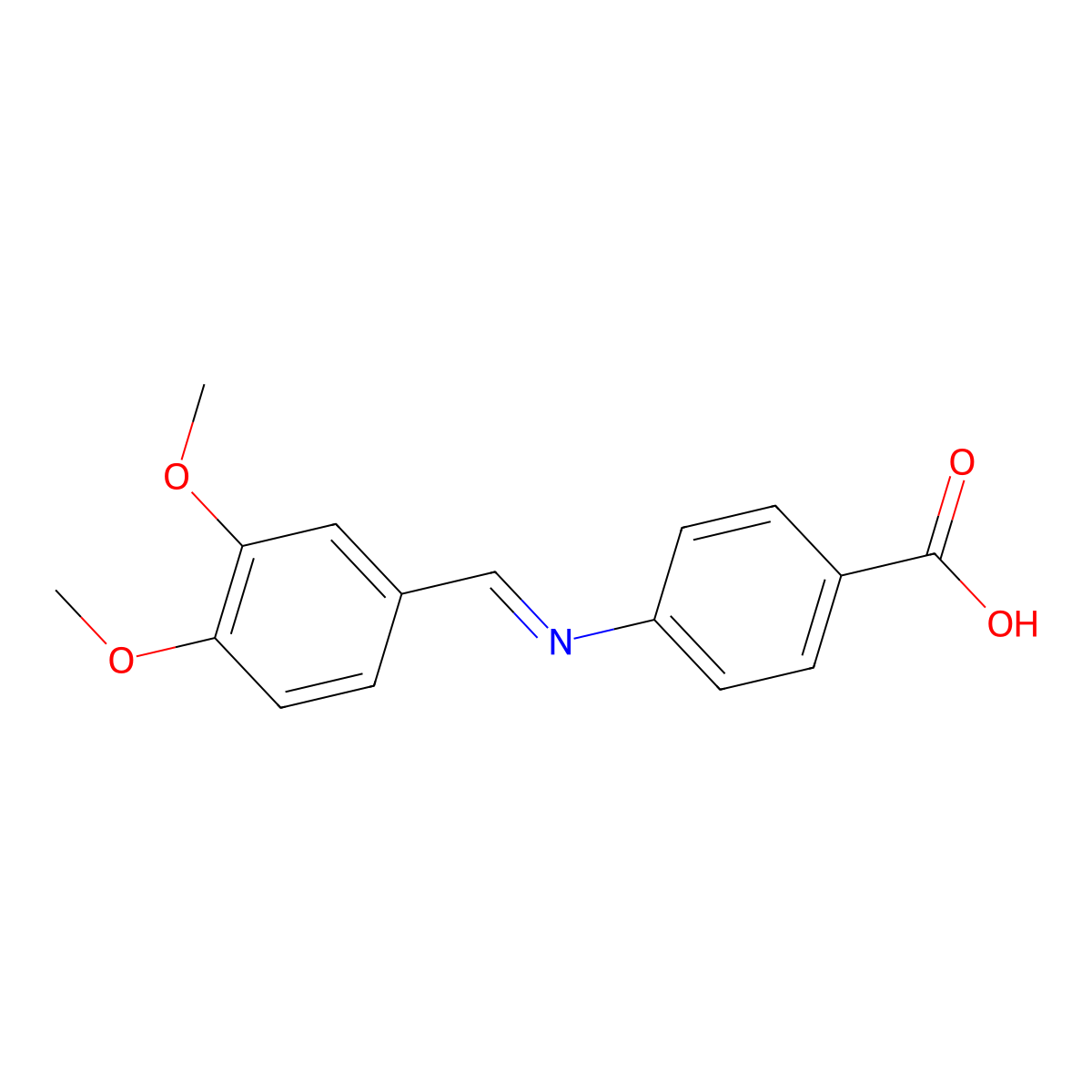 4-(Veratrylideneamino)benzoic acid molecular structure, CAS 13160-78-6