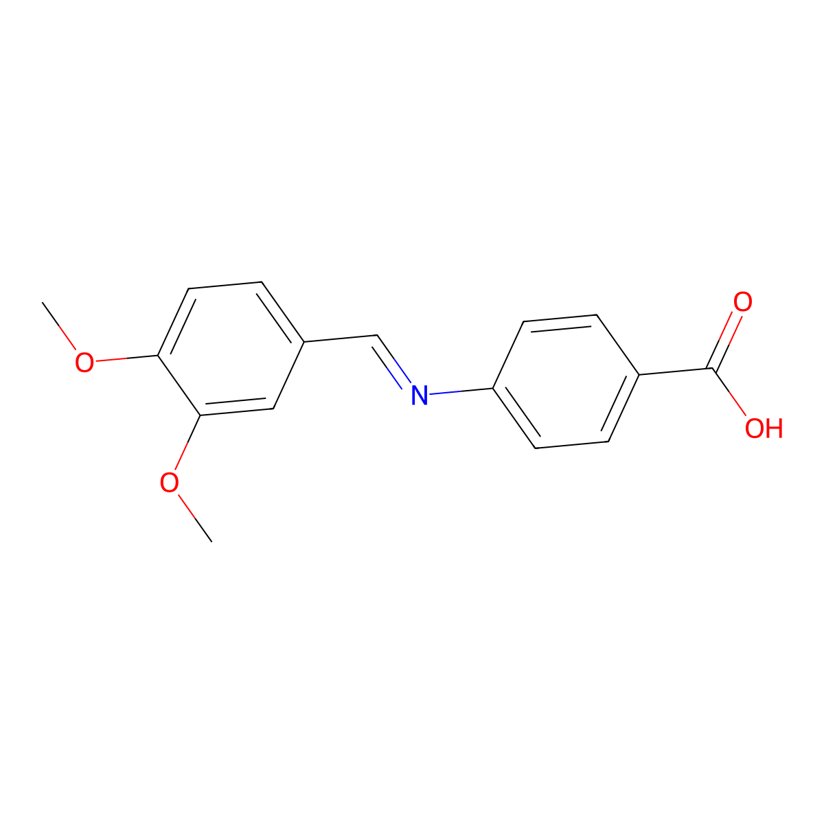 4-(Veratrylideneamino)benzoic acid molecular structure, CAS 13160-78-6