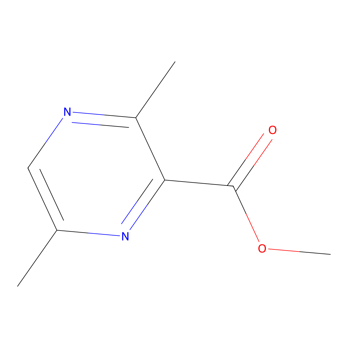 Methyl 3,6-dimethylpyrazine-2-carboxylate molecular structure, CAS 131602-73-8