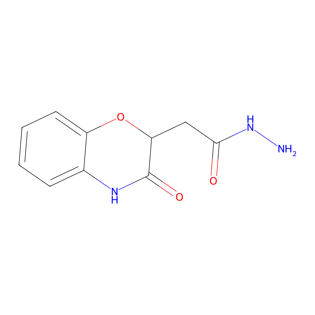 2-(3-oxo-3,4-dihydro-2H-1,4-benzoxazin-2-yl)acetohydrazide molecular structure, CAS 131603-98-0