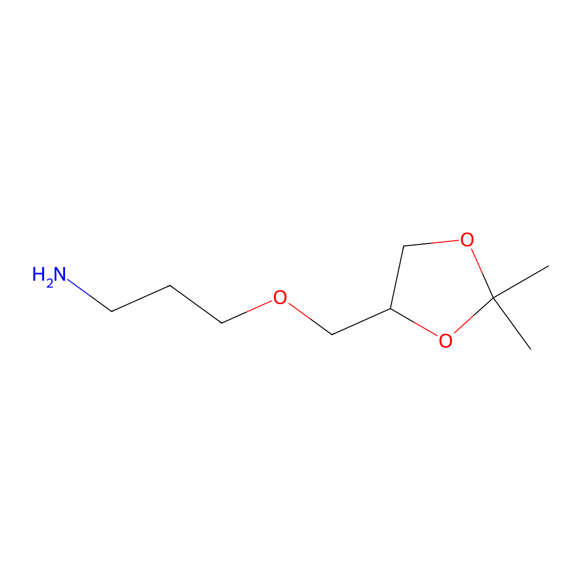 3-((2,2-Dimethyl-1,3-dioxolan-4-yl)methoxy)propan-1-amine molecular structure, CAS 131606-42-3