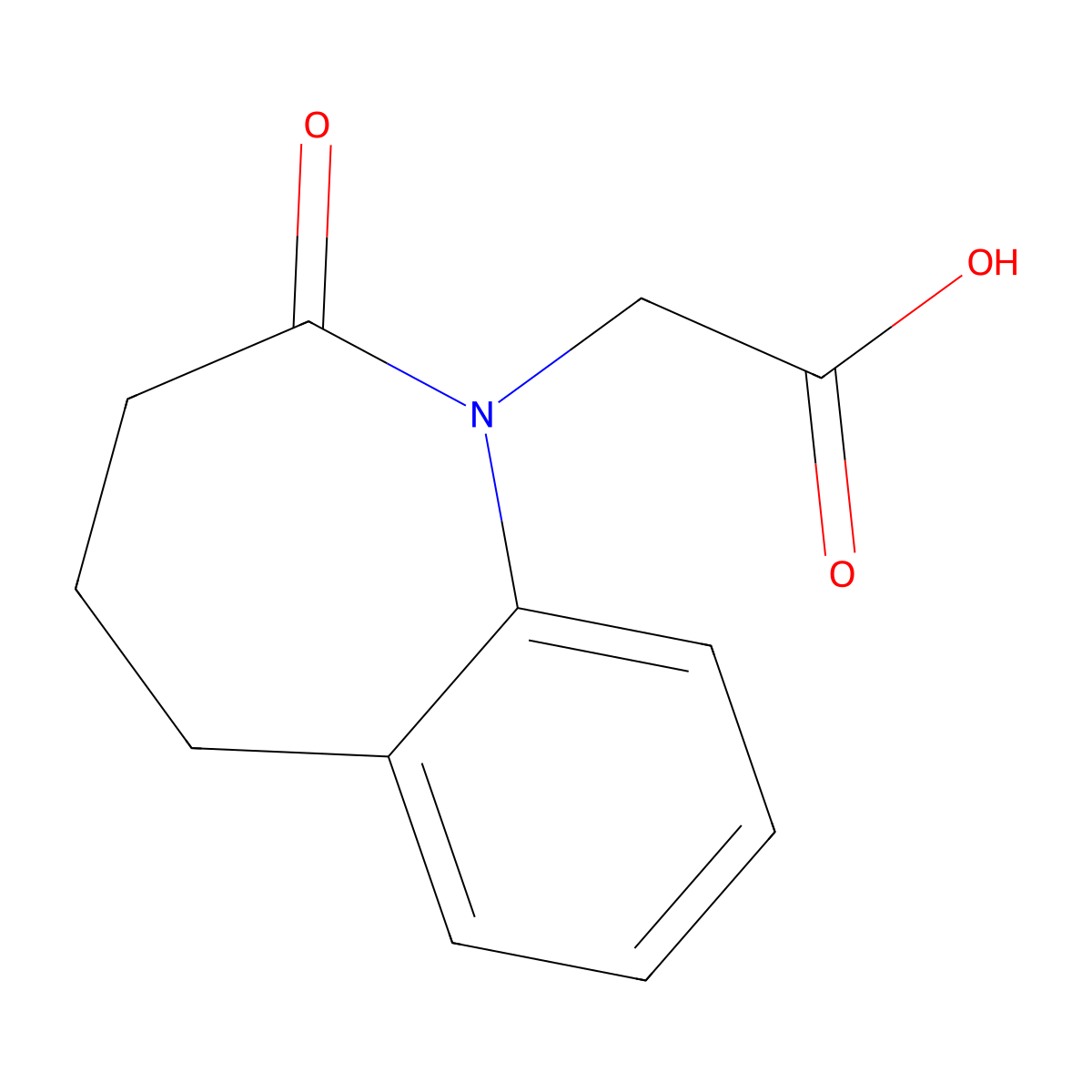 2-(2-oxo-2,3,4,5-tetrahydro-1H-1-benzazepin-1-yl)acetic acid molecular structure, CAS 131607-93-7