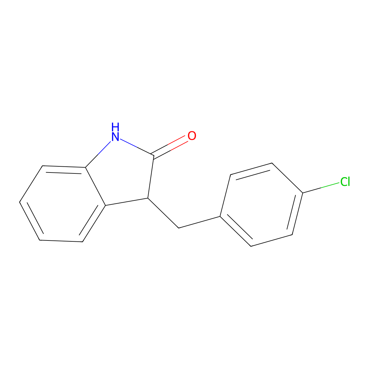 3-(4-Chlorobenzyl)-1,3-dihydroindol-2-one molecular structure, CAS 131609-35-3