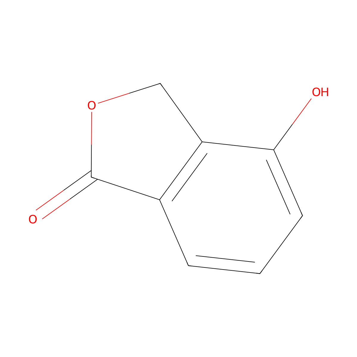 4-Hydroxyisobenzofuran-1(3H)-one molecular structure, CAS 13161-32-5