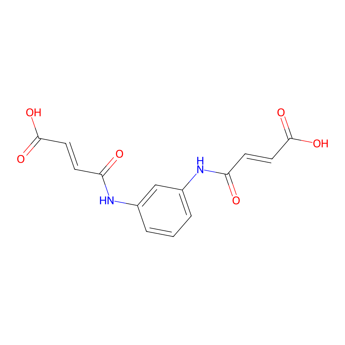 (2E)-4-(3-{[(2E)-3-carboxy-2-propenoyl]amino}anilino)-4-oxo-2-butenoic acid molecular structure, CAS 13161-99-4