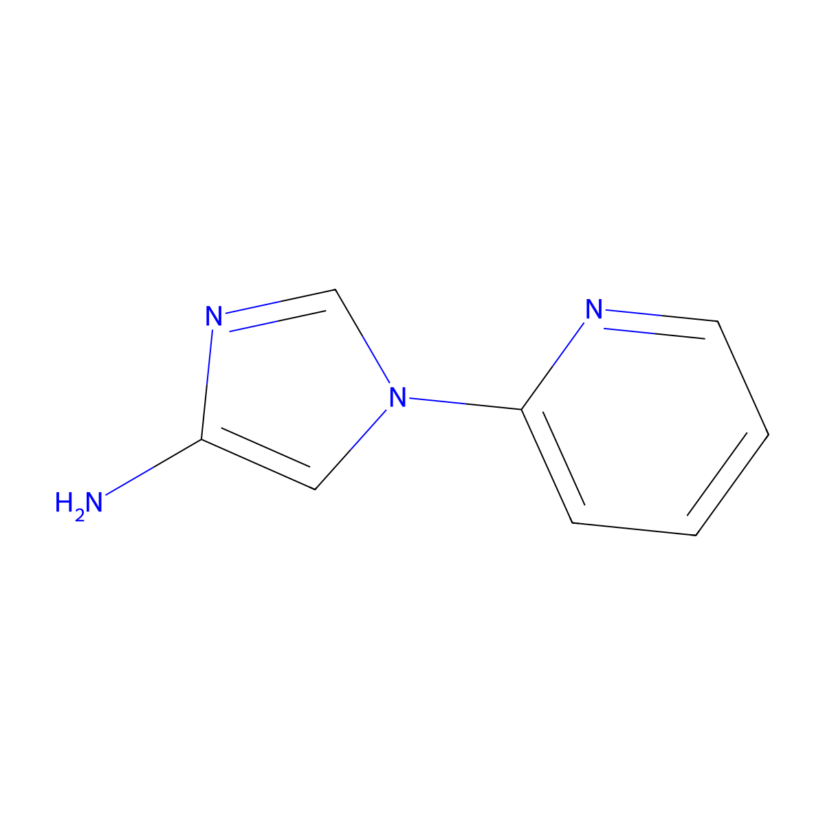 1-Pyridin-2-yl-1H-imidazol-4-ylamine molecular structure, CAS 1316122-52-7