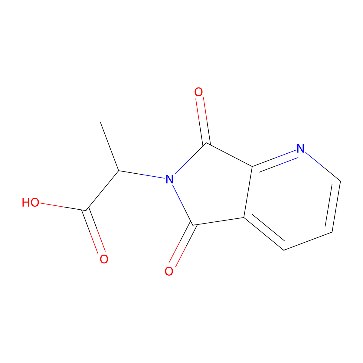 2-(5,7-Dioxo-5H-pyrrolo[3,4-b]pyridin-6(7H)-yl)propanoic acid molecular structure, CAS 131615-98-0