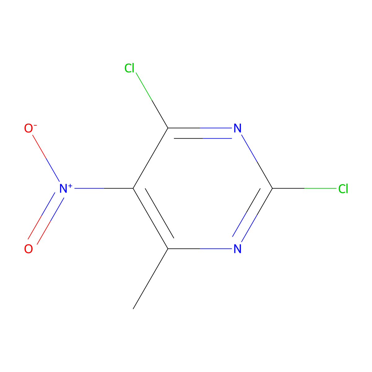 2,4-Dichloro-6-methyl-5-nitropyrimidine molecular structure, CAS 13162-26-0