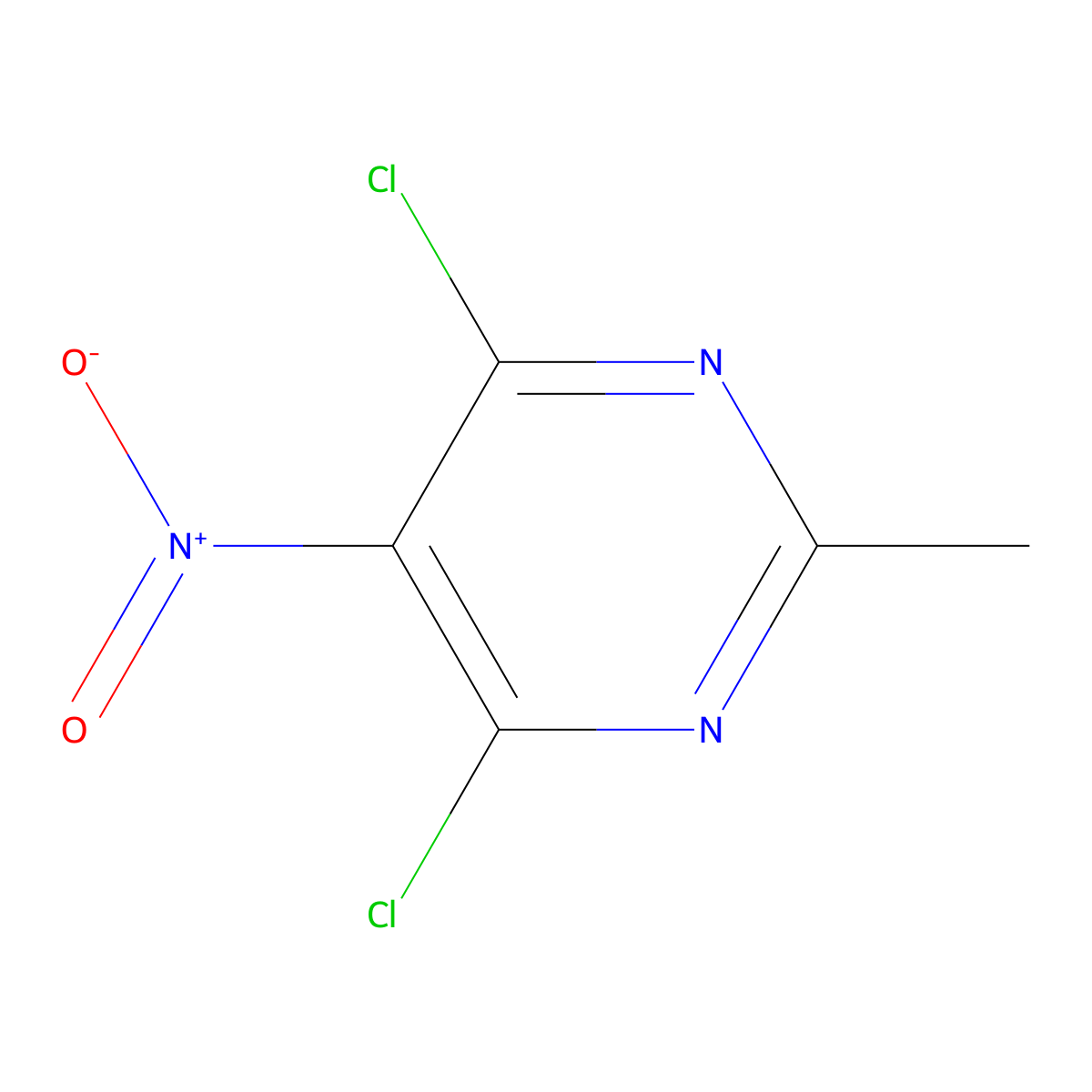 4,6-Dichloro-2-methyl-5-nitropyrimidine molecular structure, CAS 13162-43-1