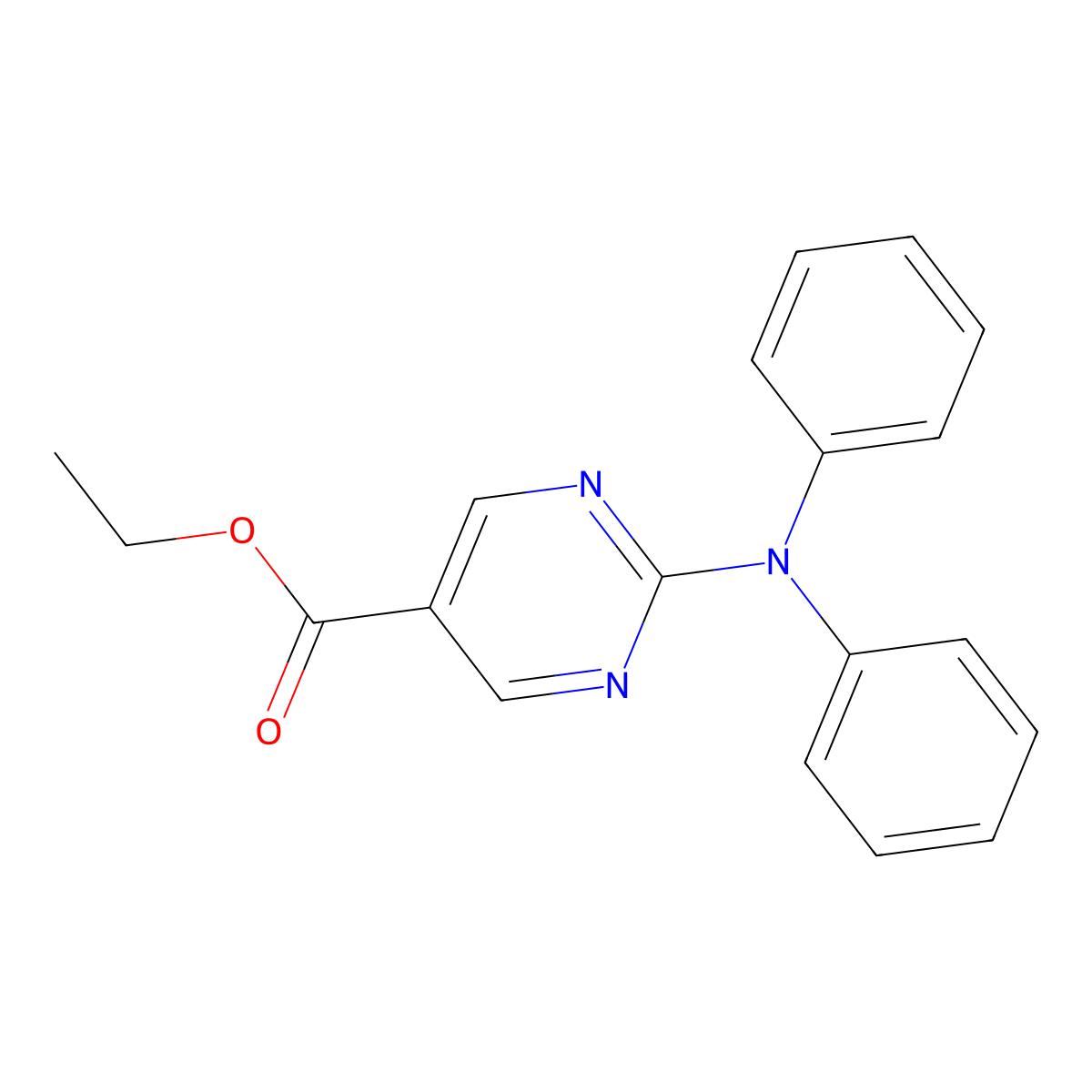 Ethyl 2-(diphenylamino)pyrimidine-5-carboxylate molecular structure, CAS 1316216-05-3