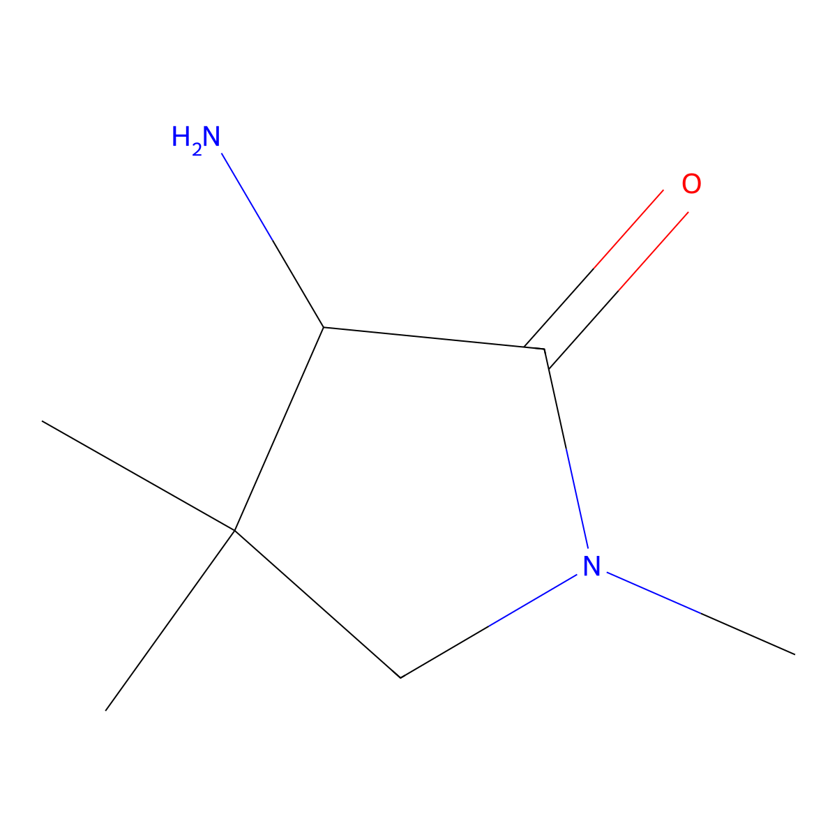 (3S)-3-Amino-1,4,4-trimethylpyrrolidin-2-one molecular structure, CAS 1316216-24-6