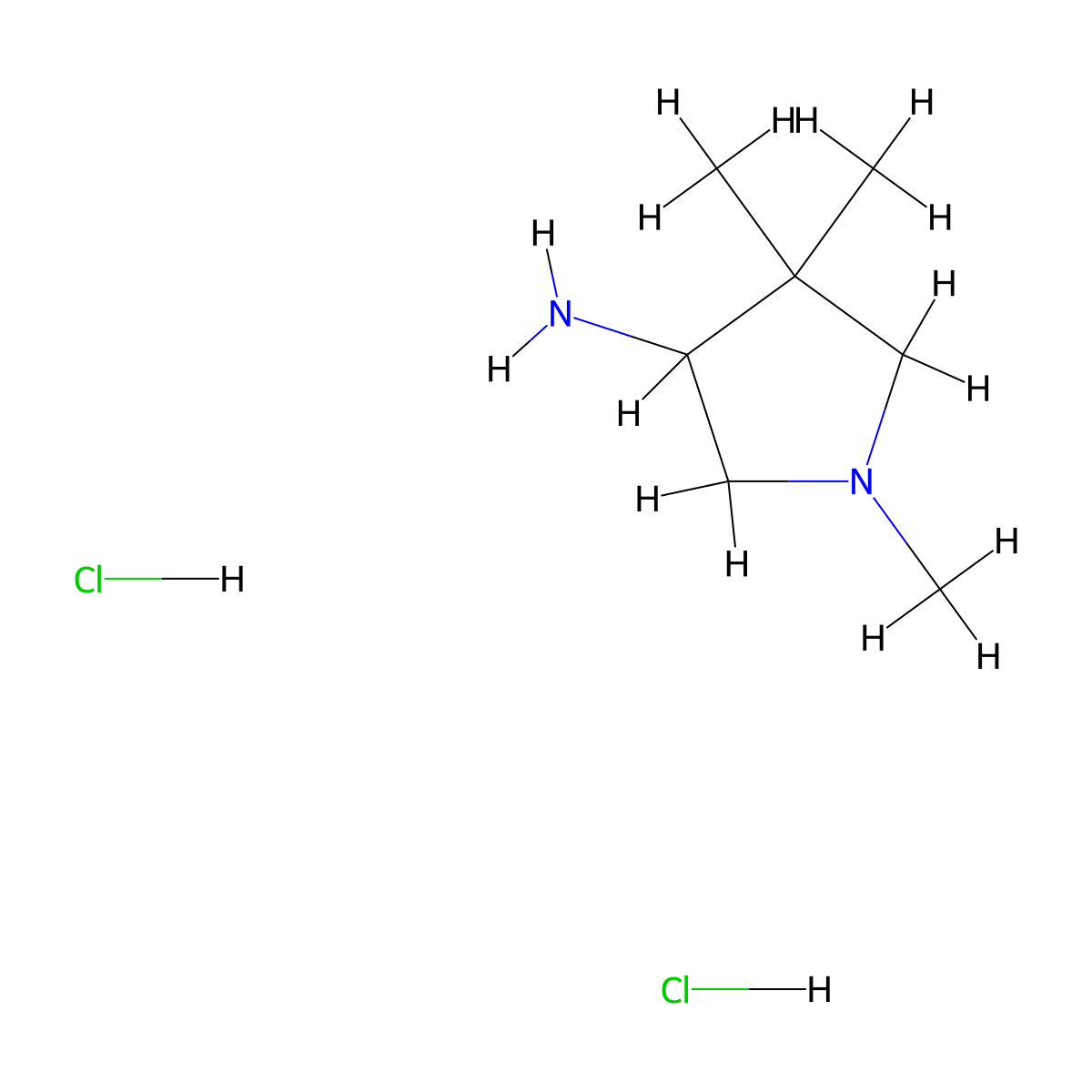 1,4,4-Trimethylpyrrolidin-3-amine dihydrochloride molecular structure, CAS 1316216-31-5