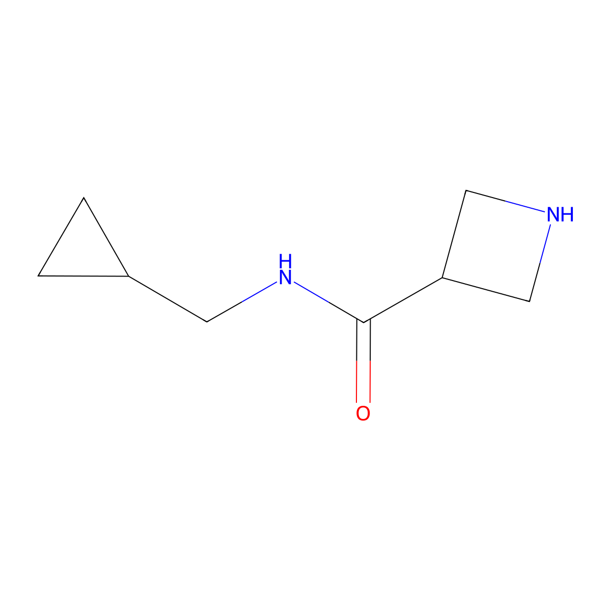 N-(cyclopropylmethyl)azetidine-3-carboxamide molecular structure, CAS 1316217-32-9