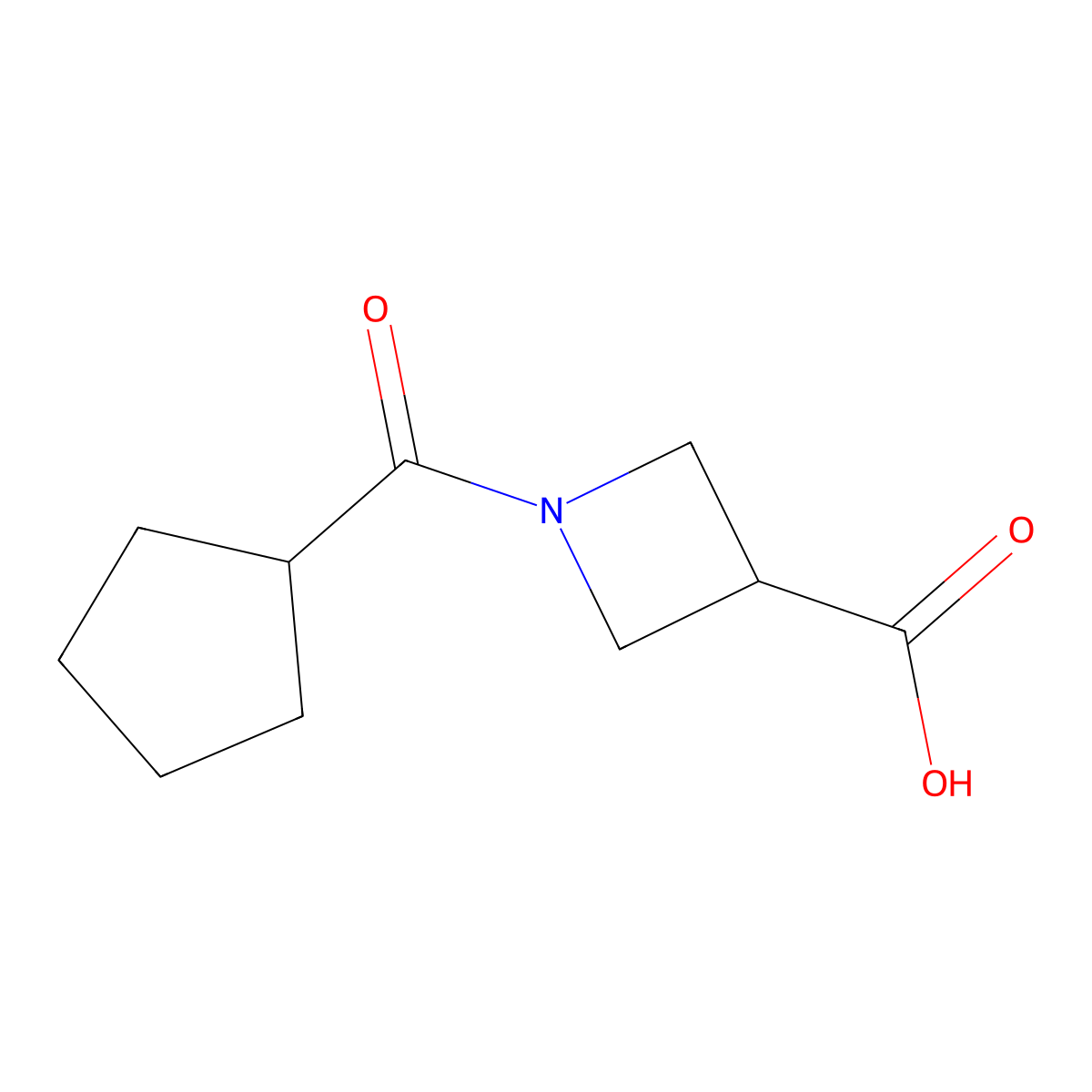 1-(Cyclopentanecarbonyl)azetidine-3-carboxylic acid molecular structure, CAS 1316217-35-2