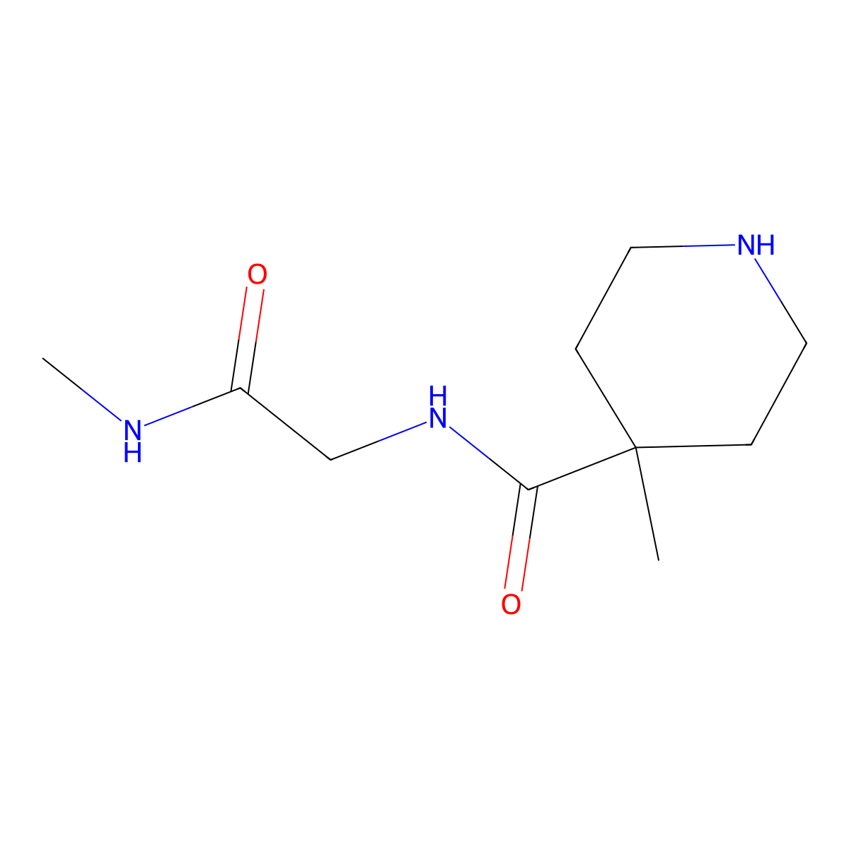 N-Methyl-2-[(4-methylpiperidin-4-YL)formamido]acetamide molecular structure, CAS 1316217-40-9