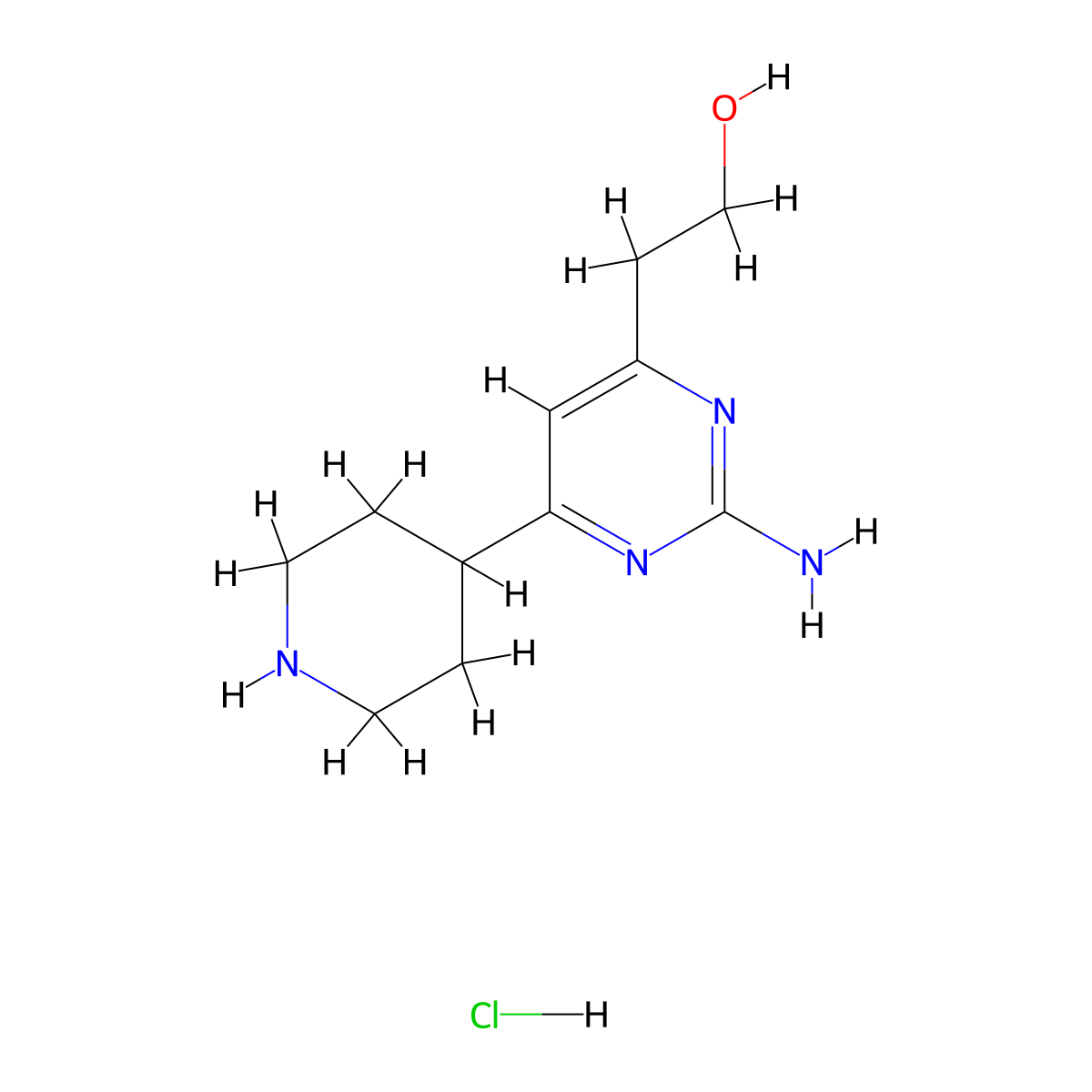 2-(2-Amino-6-(piperidin-4-yl)pyrimidin-4-yl)ethanol hydrochloride molecular structure, CAS 1316217-50-1