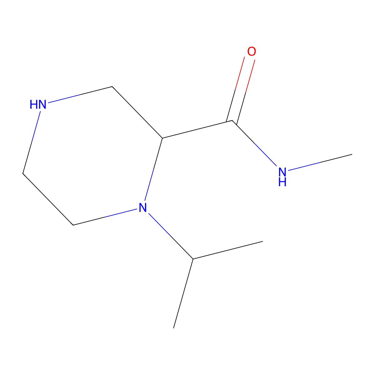 1-Isopropyl-N-methylpiperazine-2-carboxamide molecular structure, CAS 1316217-67-0